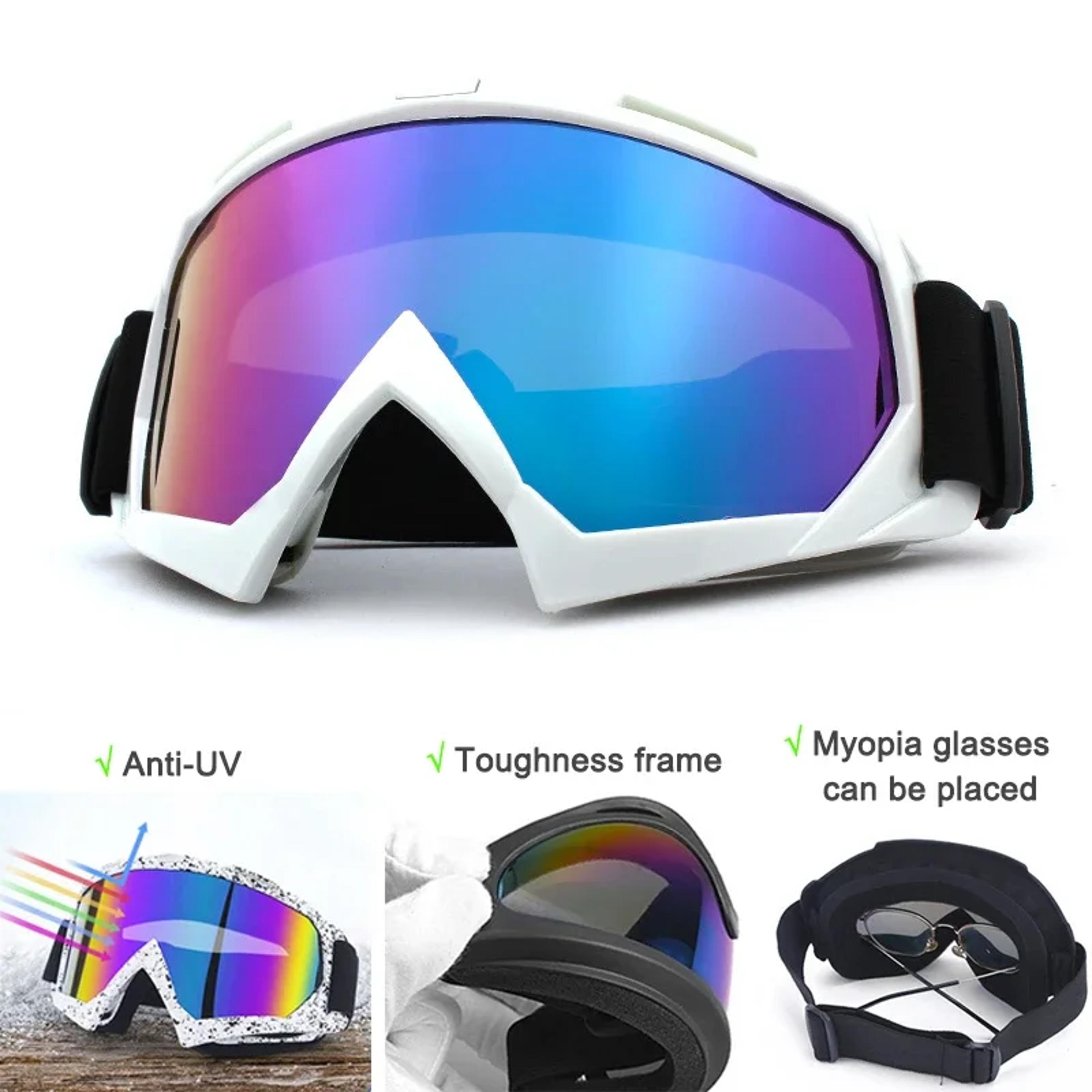 ski goggles with anti-collision & anti-glare lenses – uv protection for winter sports & cycling
