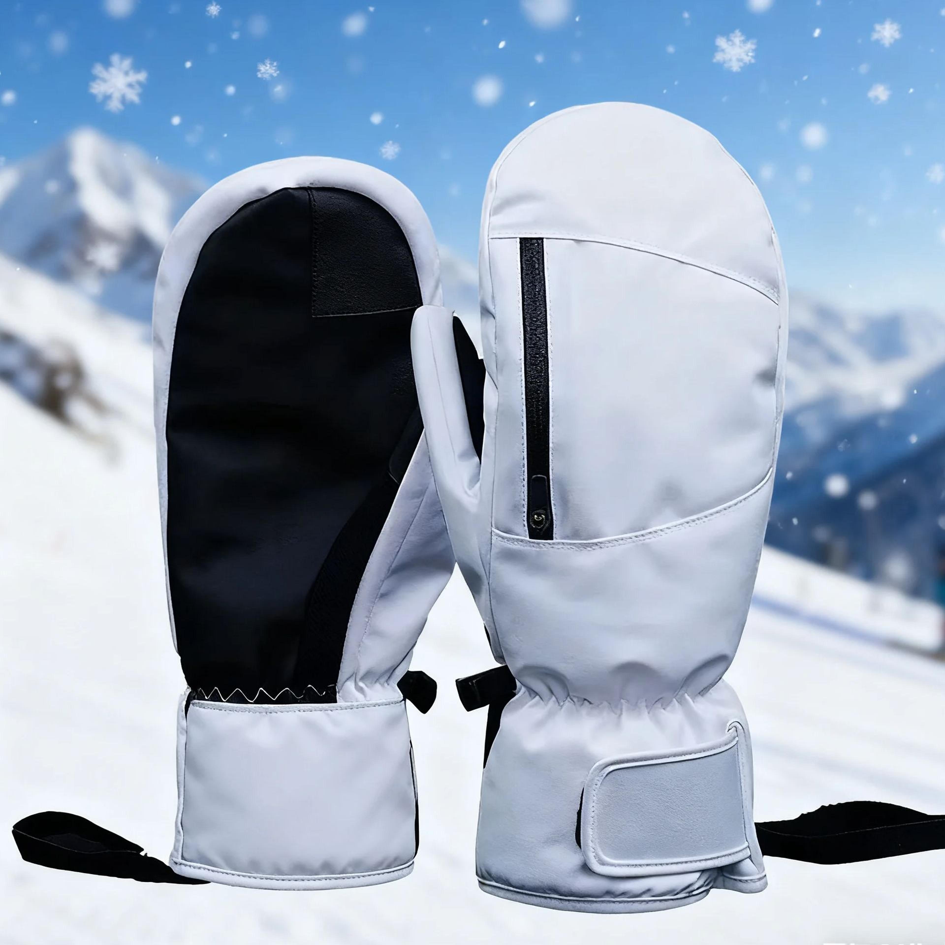 winter ski gloves waterproof thermal touch screen mittens for men & women - warm snow gloves for skiing & snowmobile