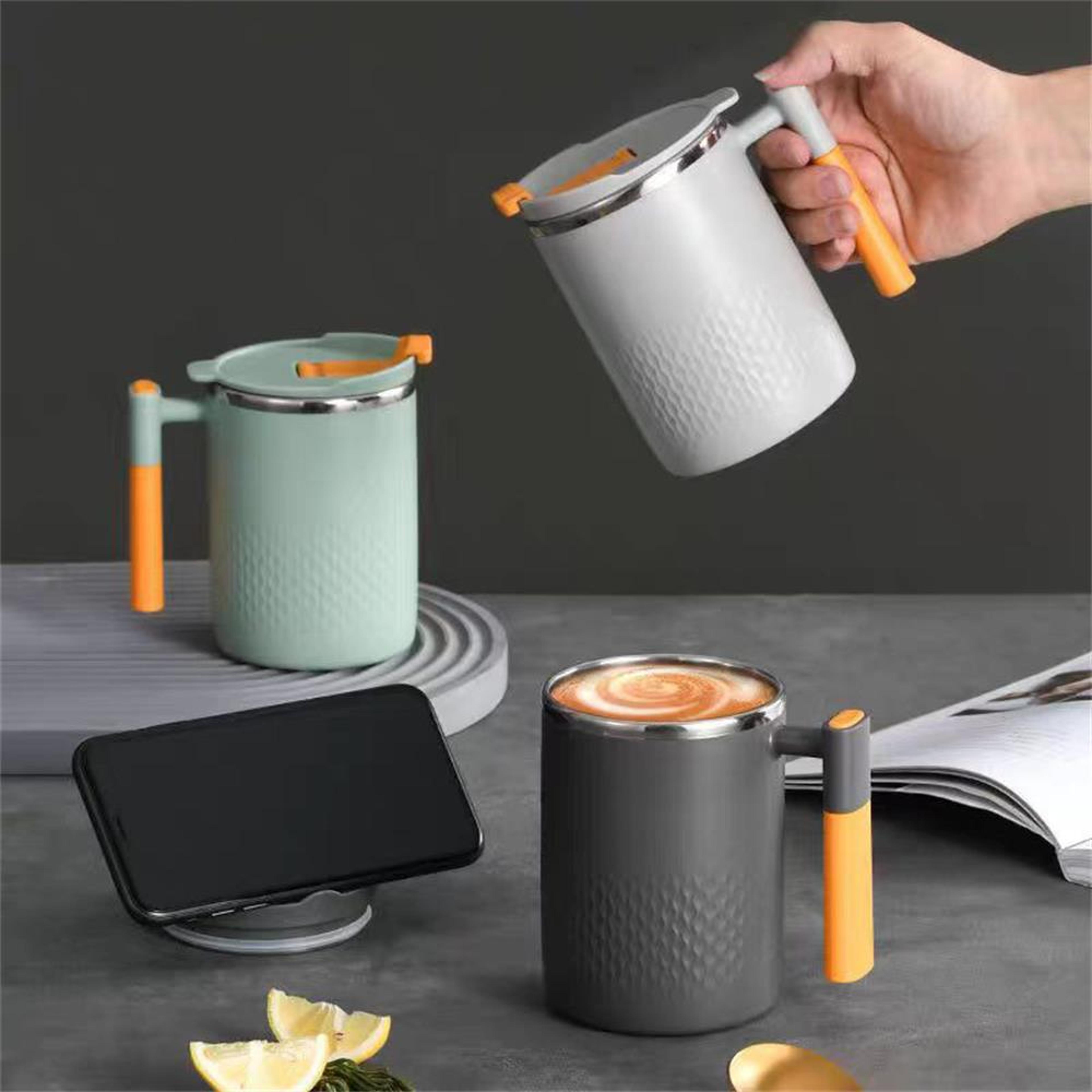 stainless steel double layer tea & coffee mug – leak-proof japanese style