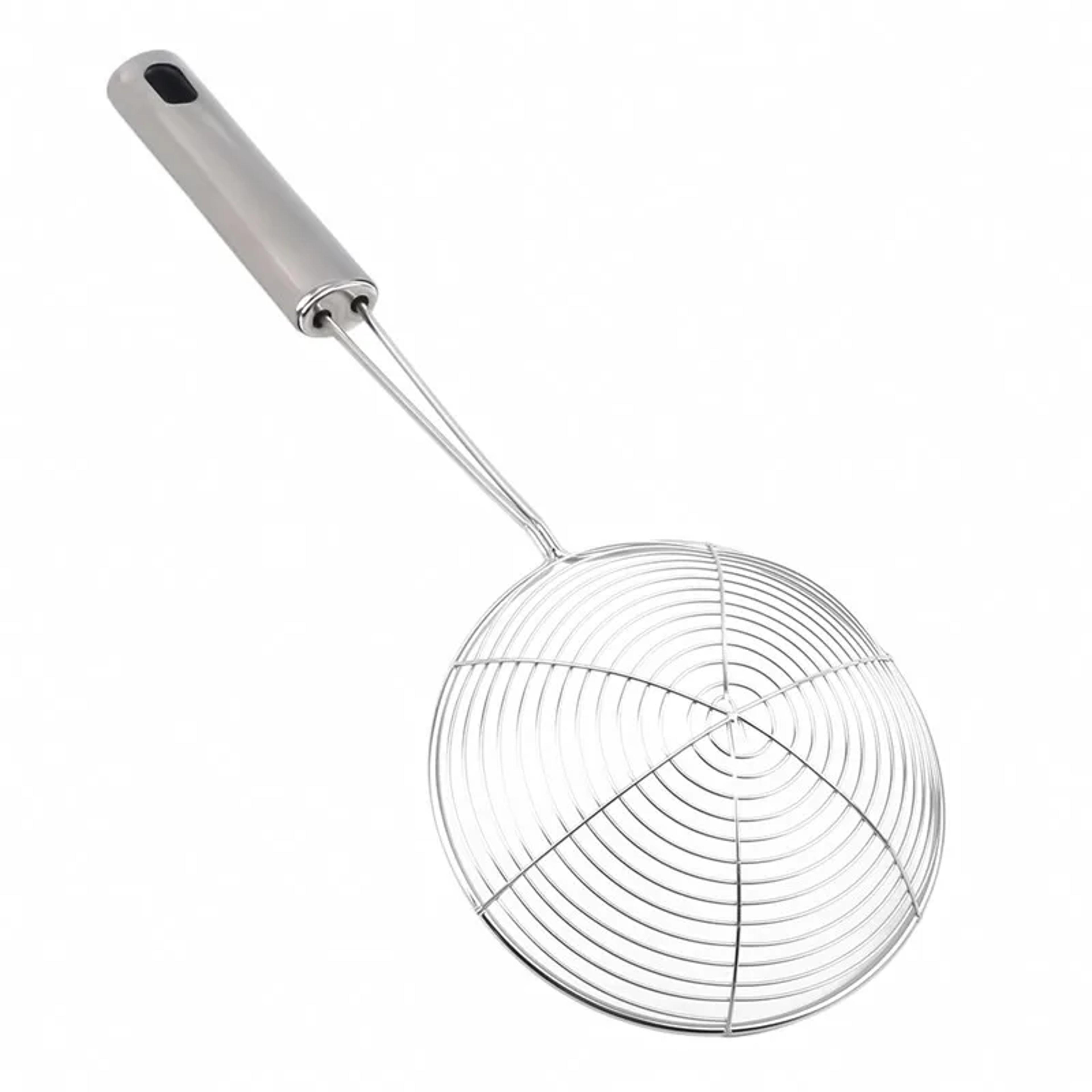 oval skimmer stainless steel oil pot – kitchen strainer, mesh filter for cooking and frying