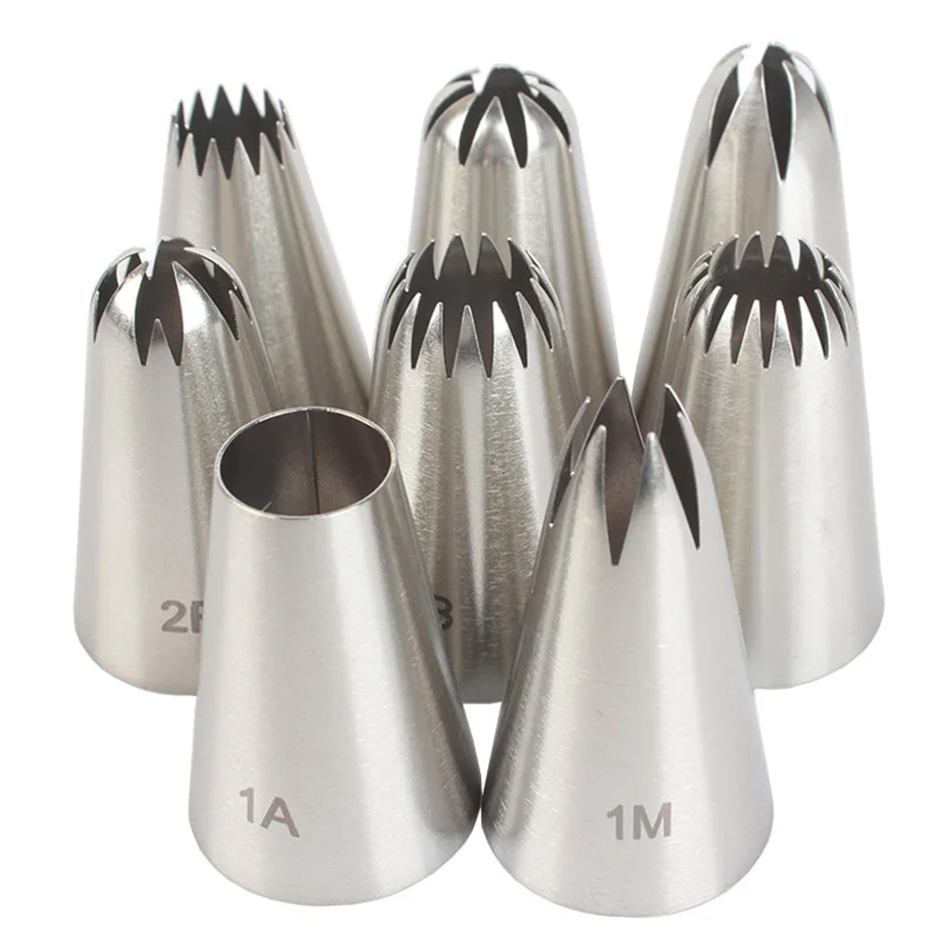 set of  stainless steel piping nozzles cake decorating tips for icing & cream