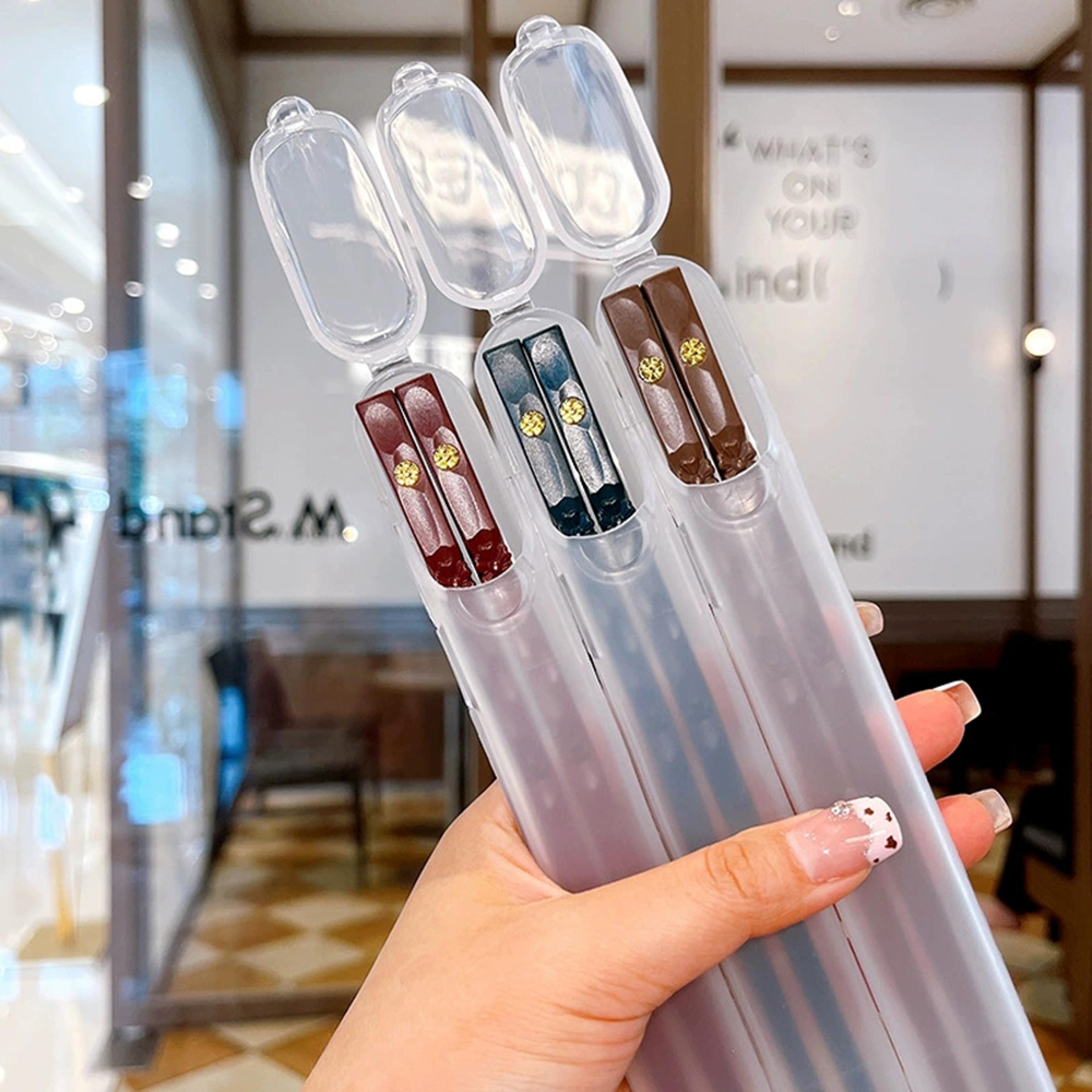 portable japanese korean reusable chopsticks set – non-slip healthy alloy tableware for sushi and dining