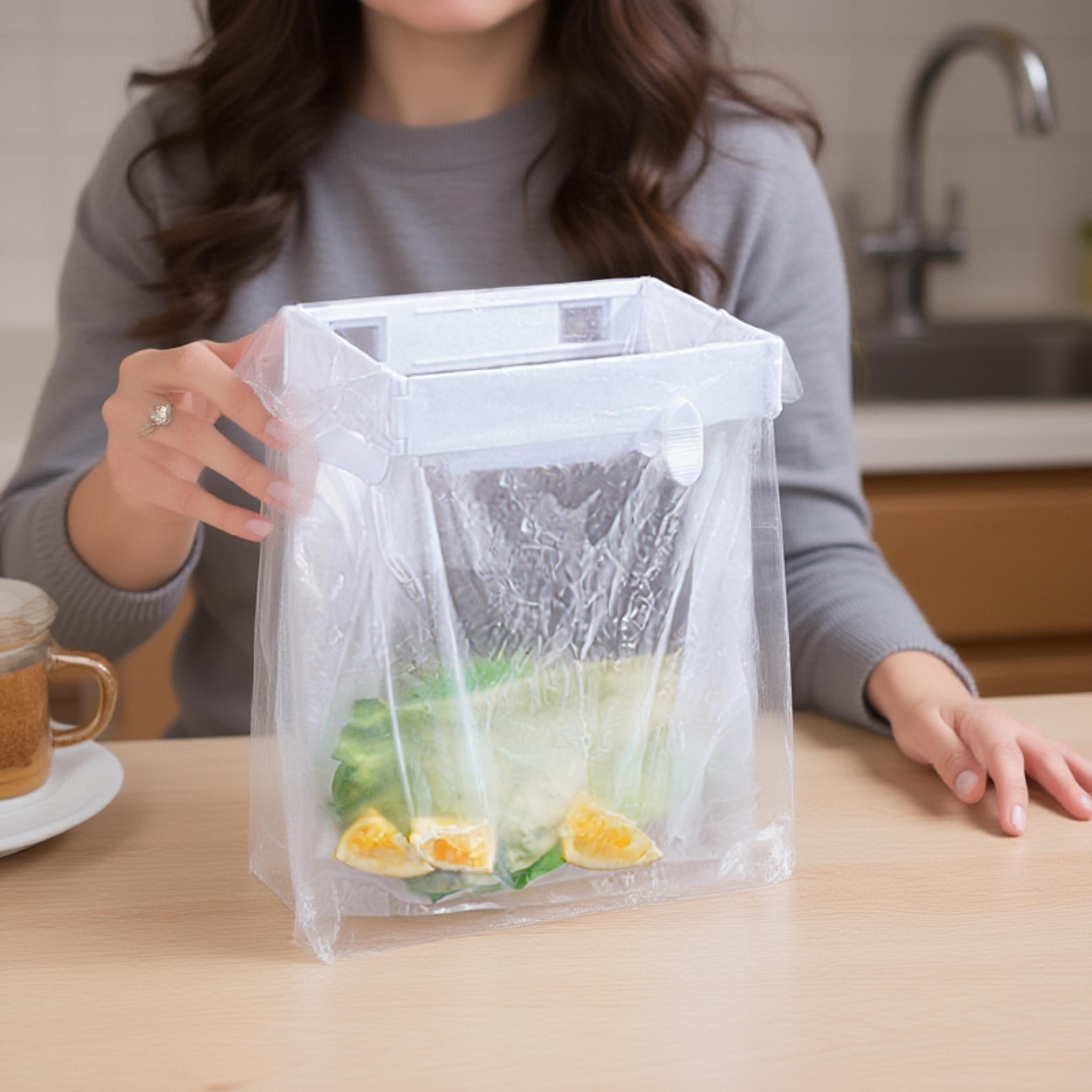 foldable garbage bag hanging rack – portable trash bag holder for home, kitchen, and bathroom storage