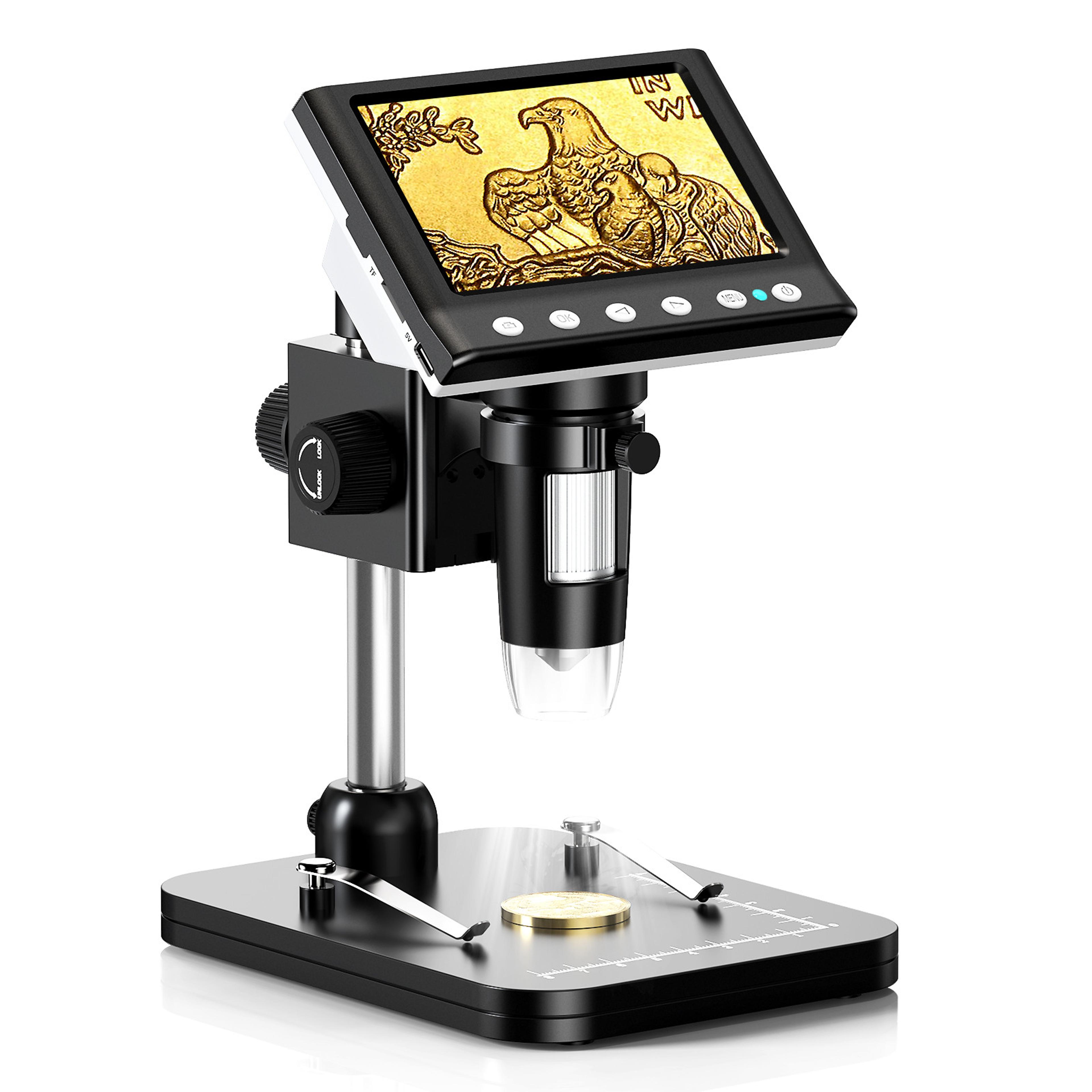 RIEVBCAU DM  Digital Microscope  Magnification Video  LEDs Ideal For Soldering  Coin Inspection 7