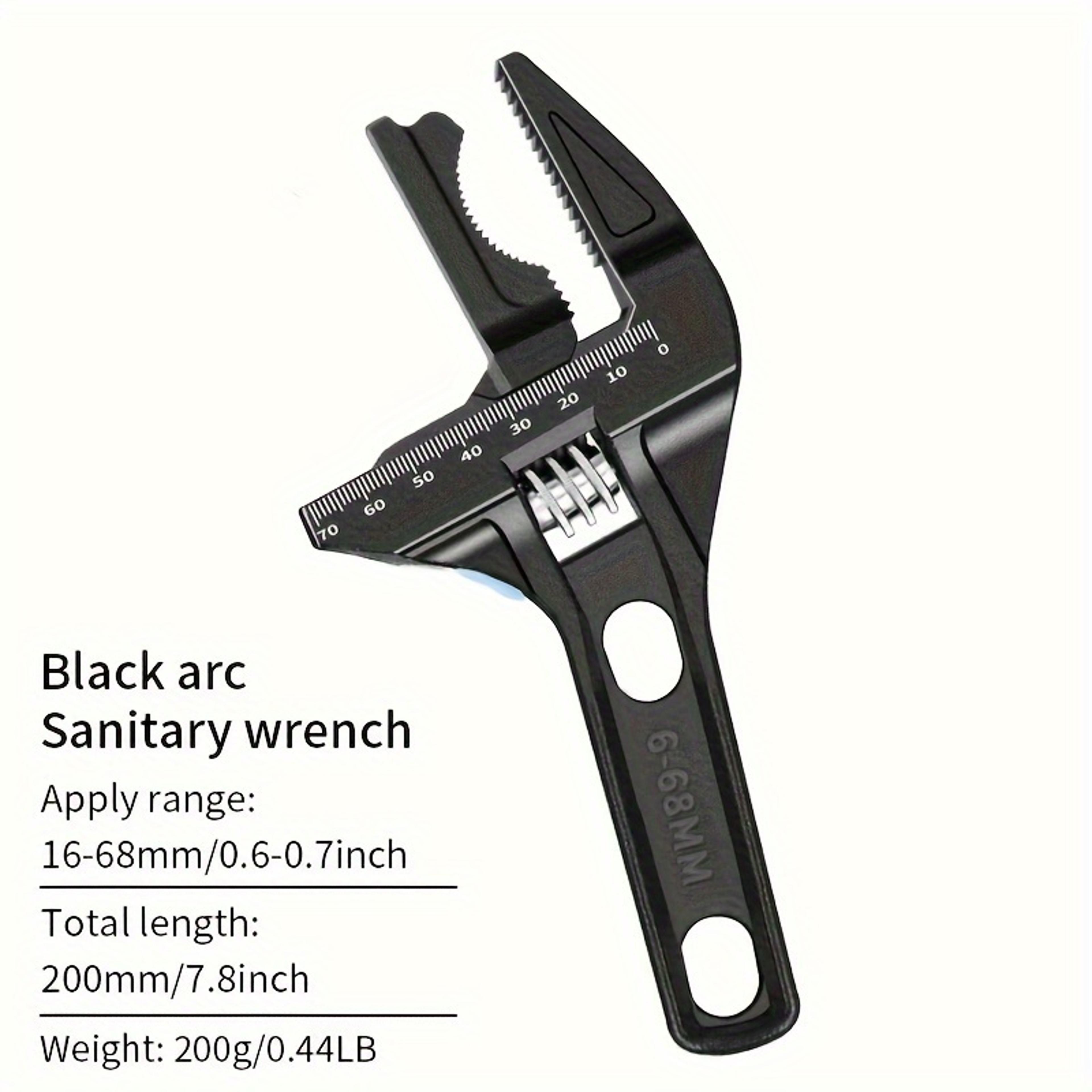 Black Adjustable Bathroom Wrench SpaceSaving  MultiFunctional 2