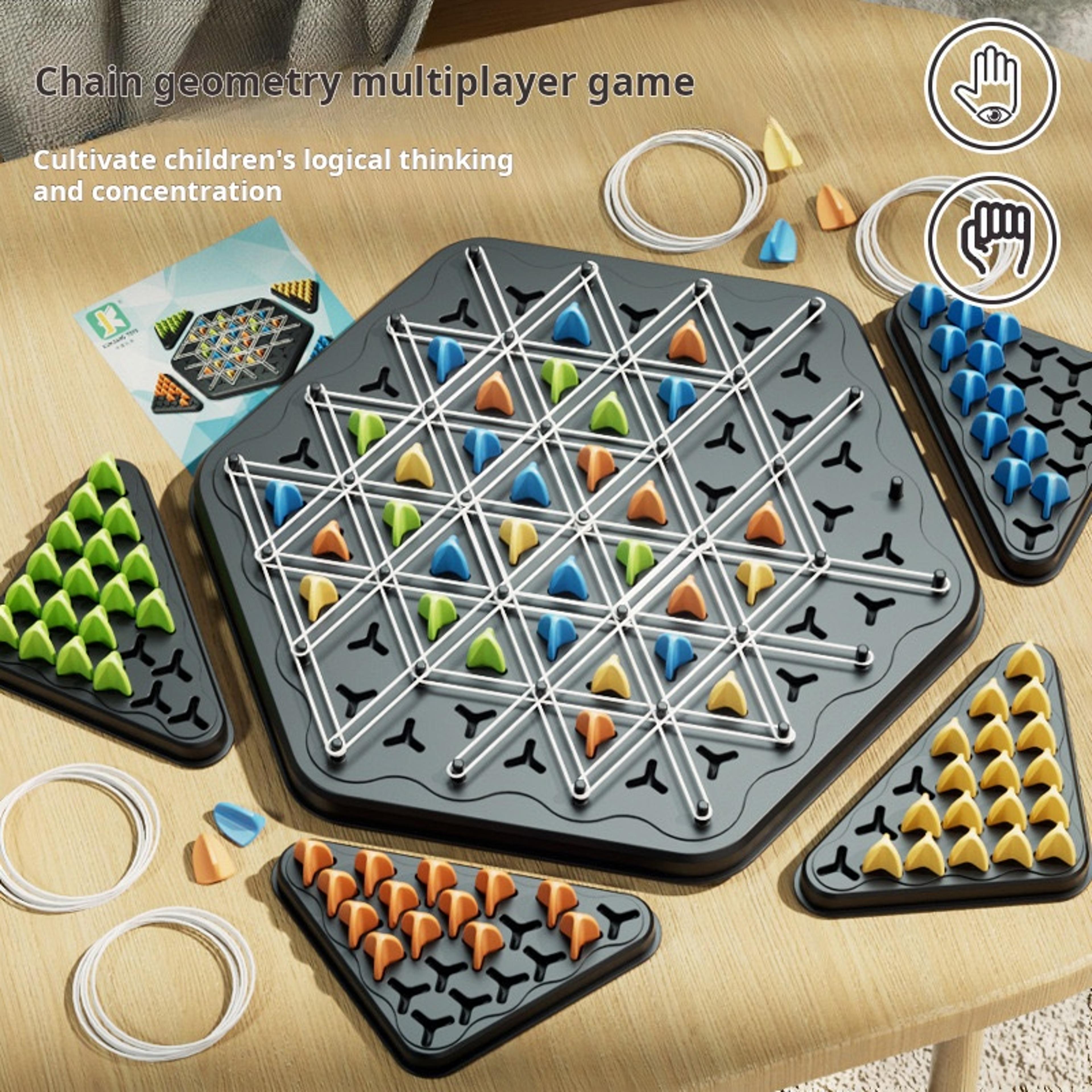 Triggle Triangle Strategy Board Game  Chain Triangle Chess Game With Rubber Bands For Family Game N 2