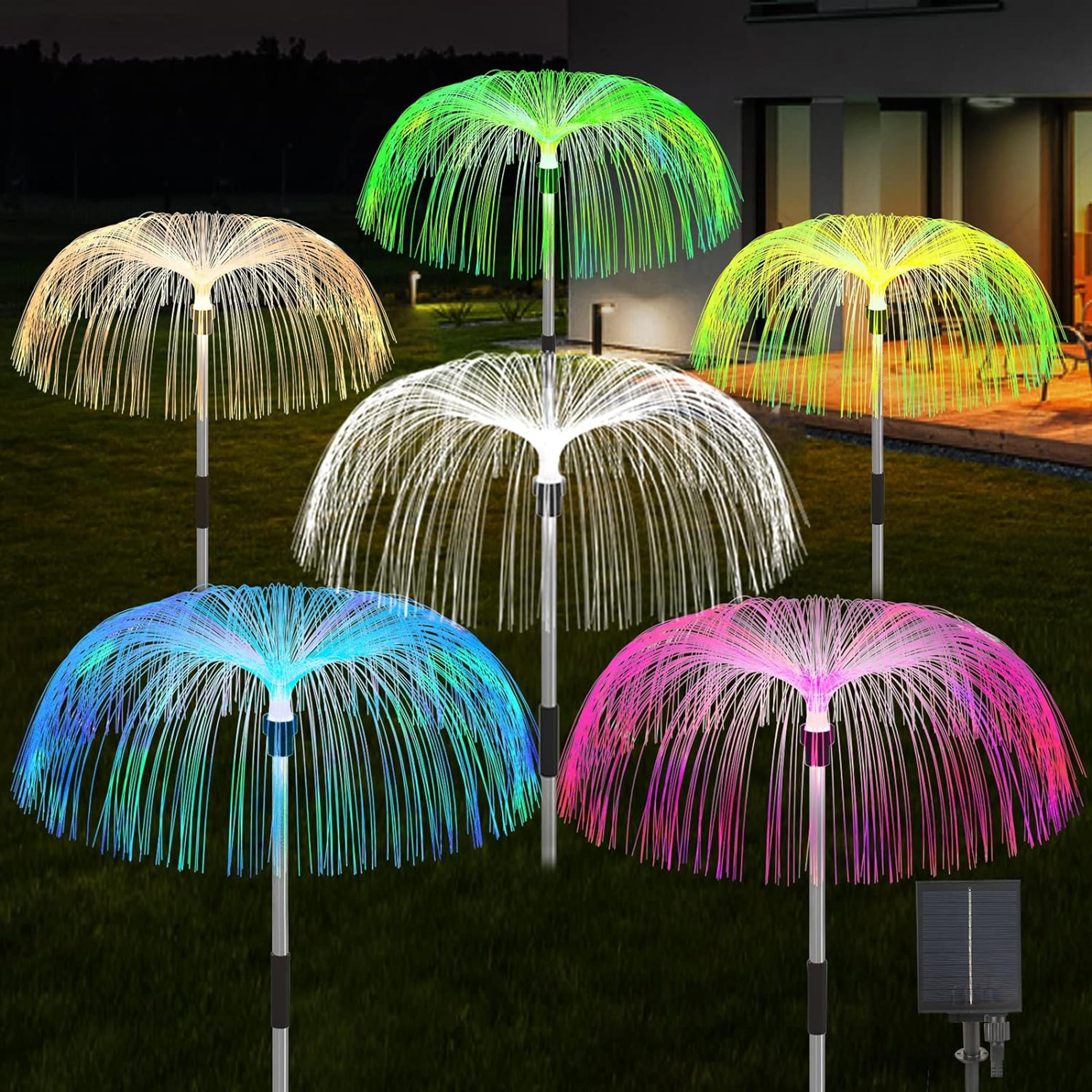 led solar garden jellyfish lights for outdoor yard and pathway waterproof solar power flowers for garden, wedding