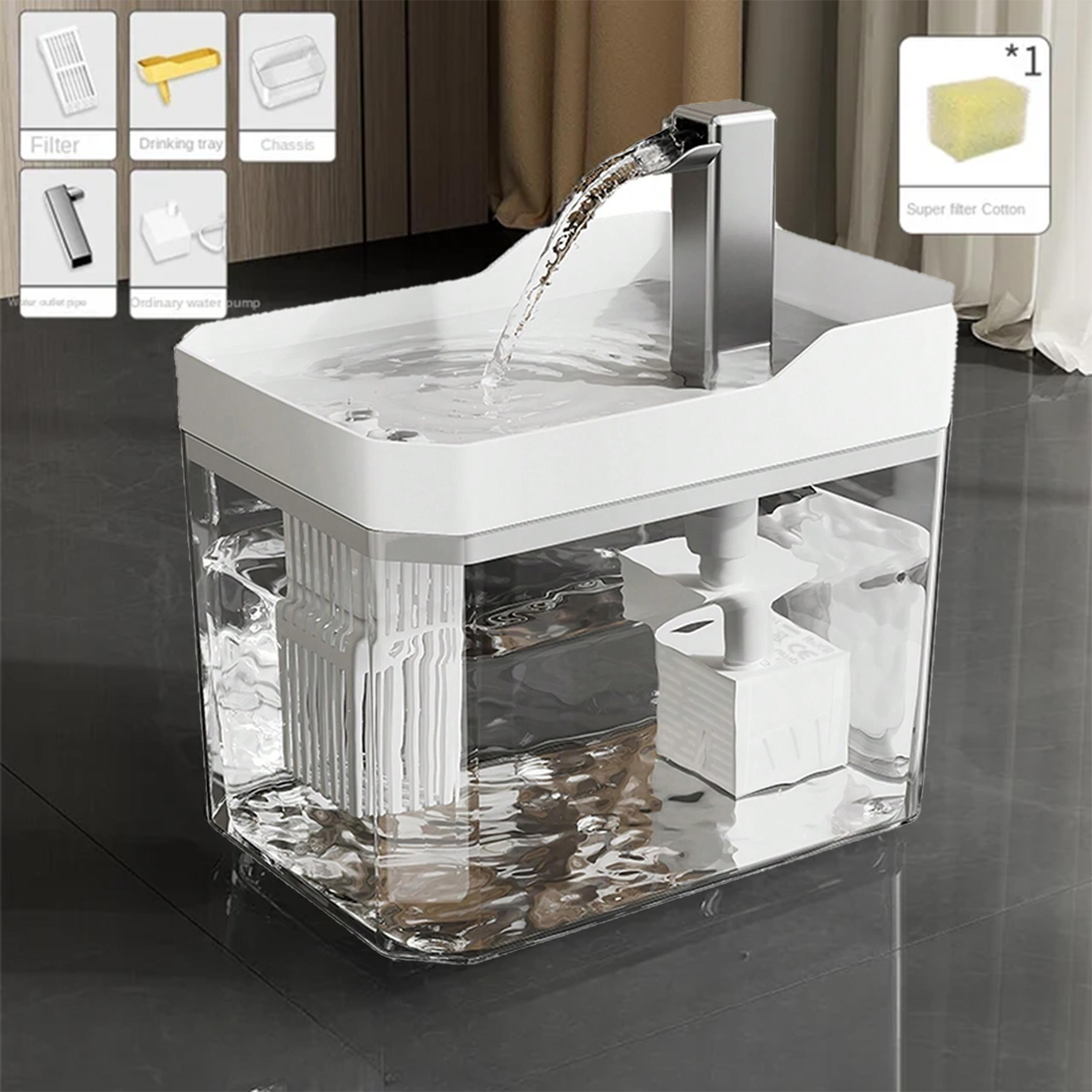 Transparent Cat Water Fountain With Auto Filter  USB Pump  AntiDry Burning Recirculating Water Disp 6