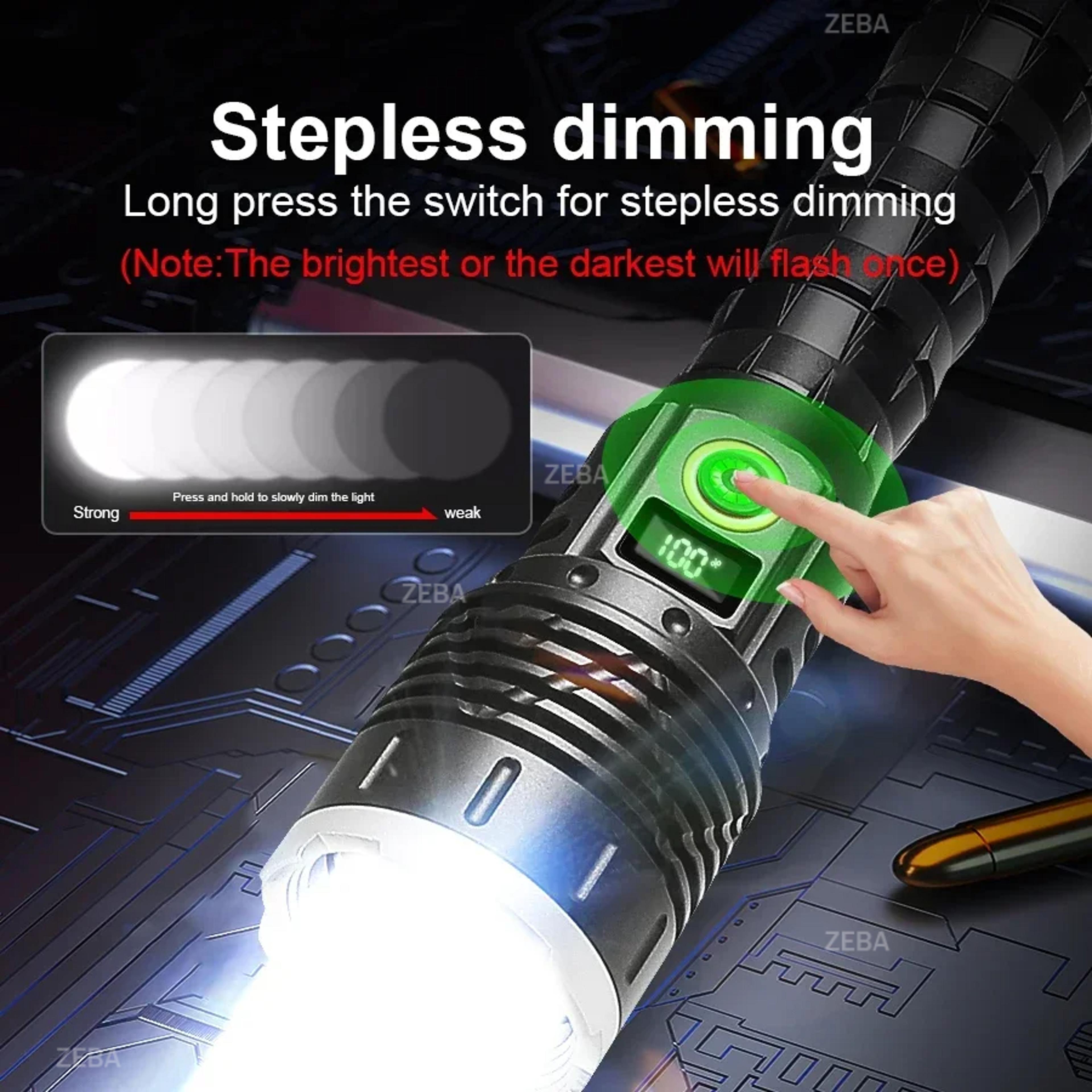 LED Flashlight Tactical Torch Long Range Rechargeable Outdoor Camping Lantern 1