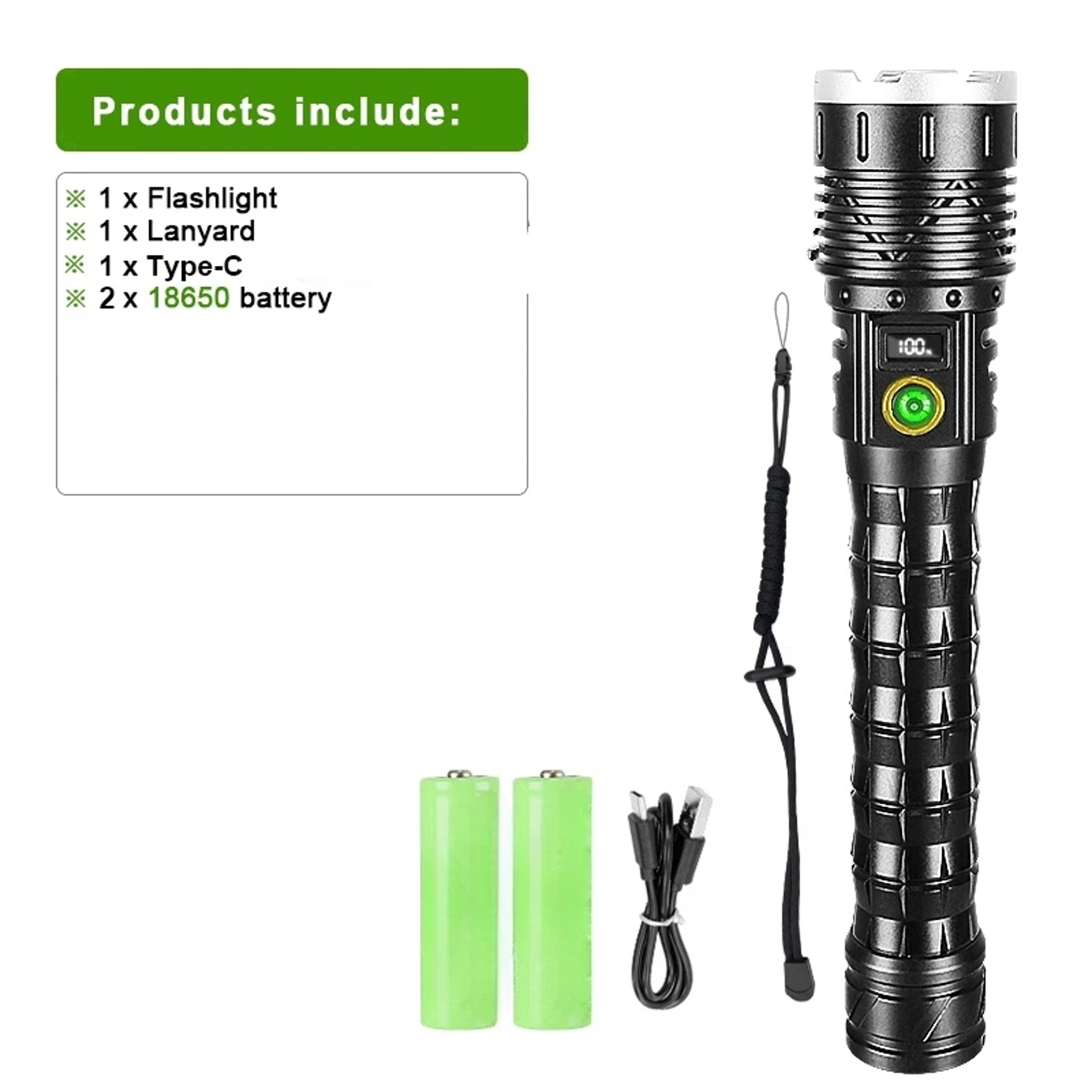 LED Flashlight Tactical Torch Long Range Rechargeable Outdoor Camping Lantern 6