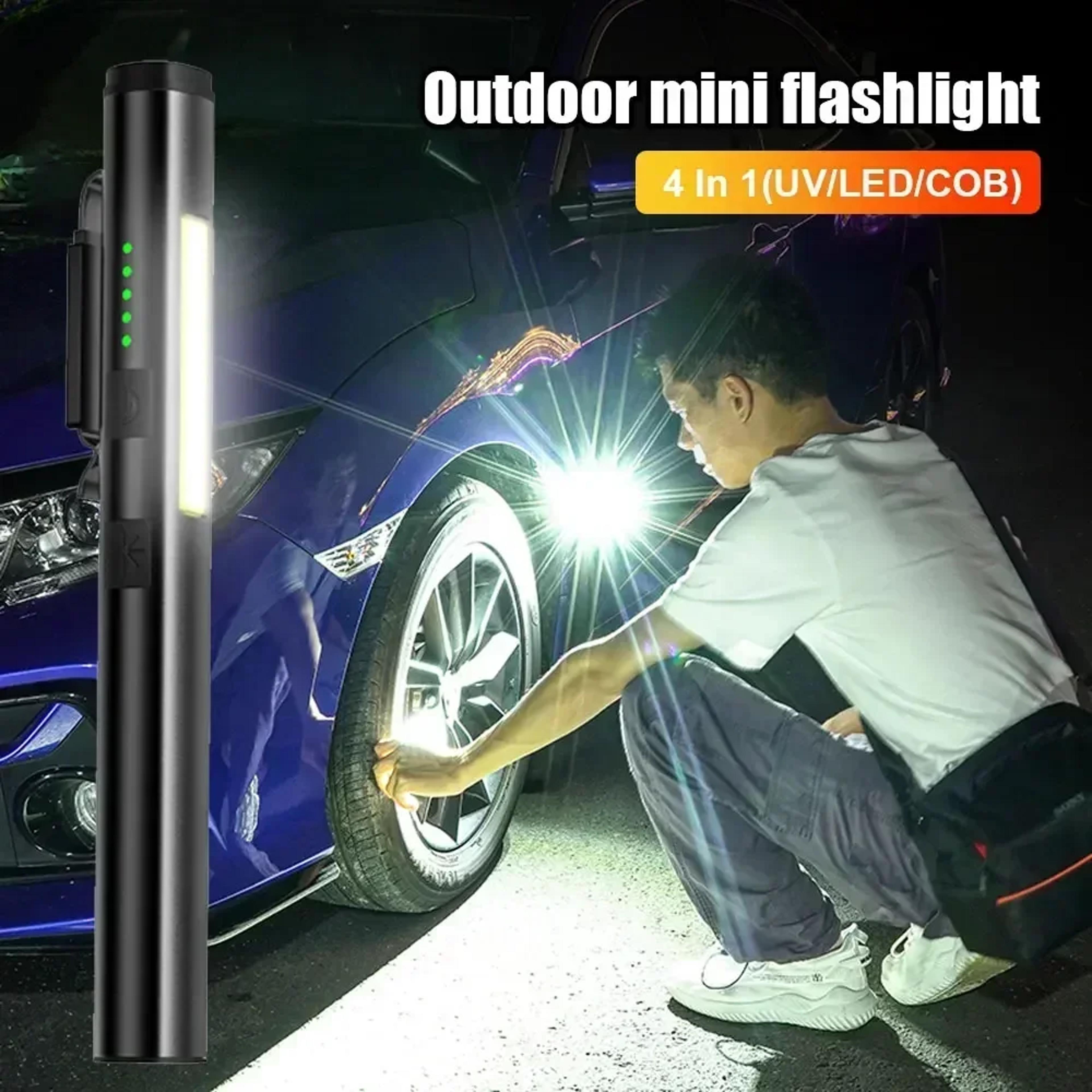 Mini USB Rechargeable LED Flashlight With Magnet Waterproof Pocket Light For Emergency Work And Out 2