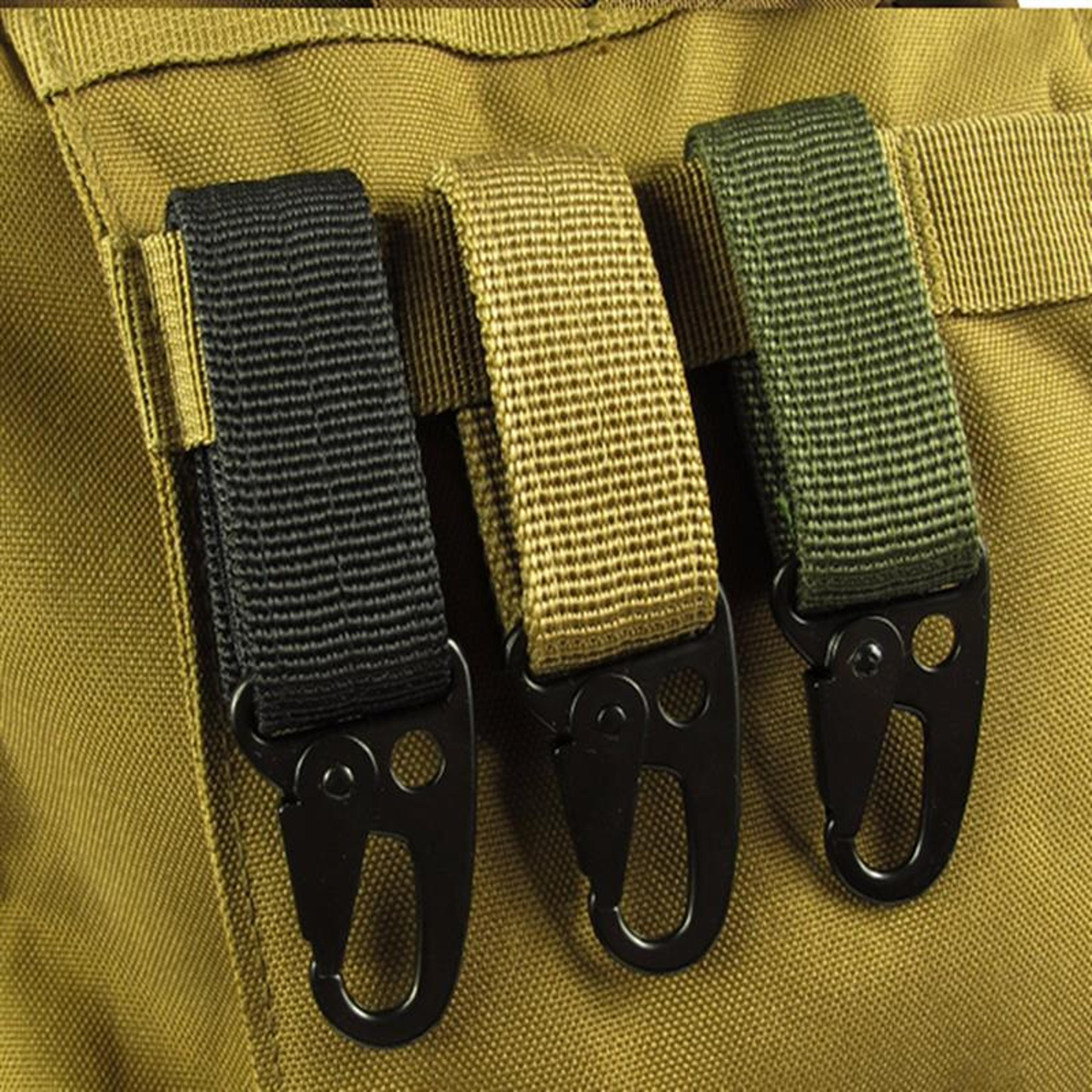 high strength nylon carabiner key hook with molle webbing belt buckle ideal for camping & hiking