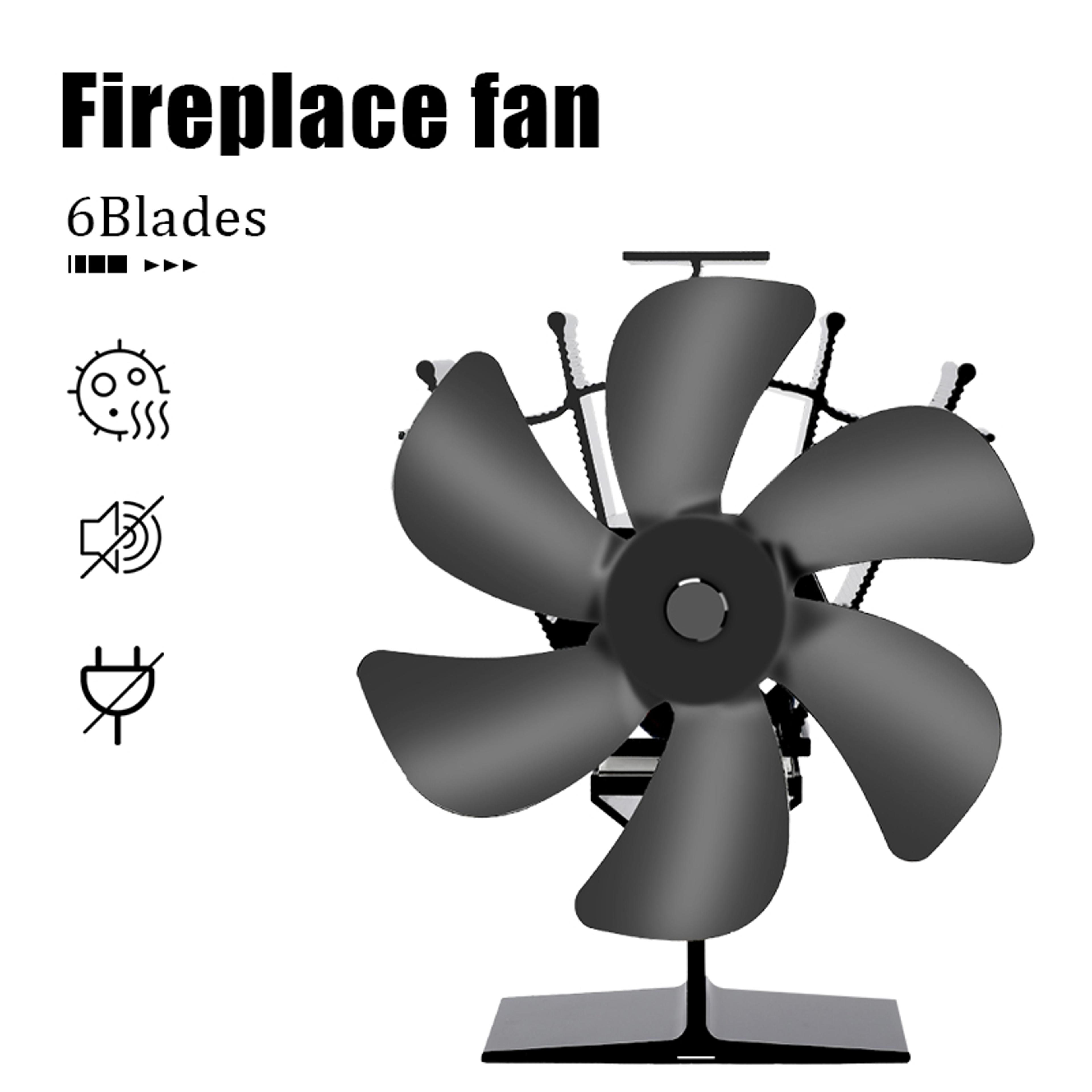 blade heat powered stove fan for fireplace & wood stove silent eco heat circulator