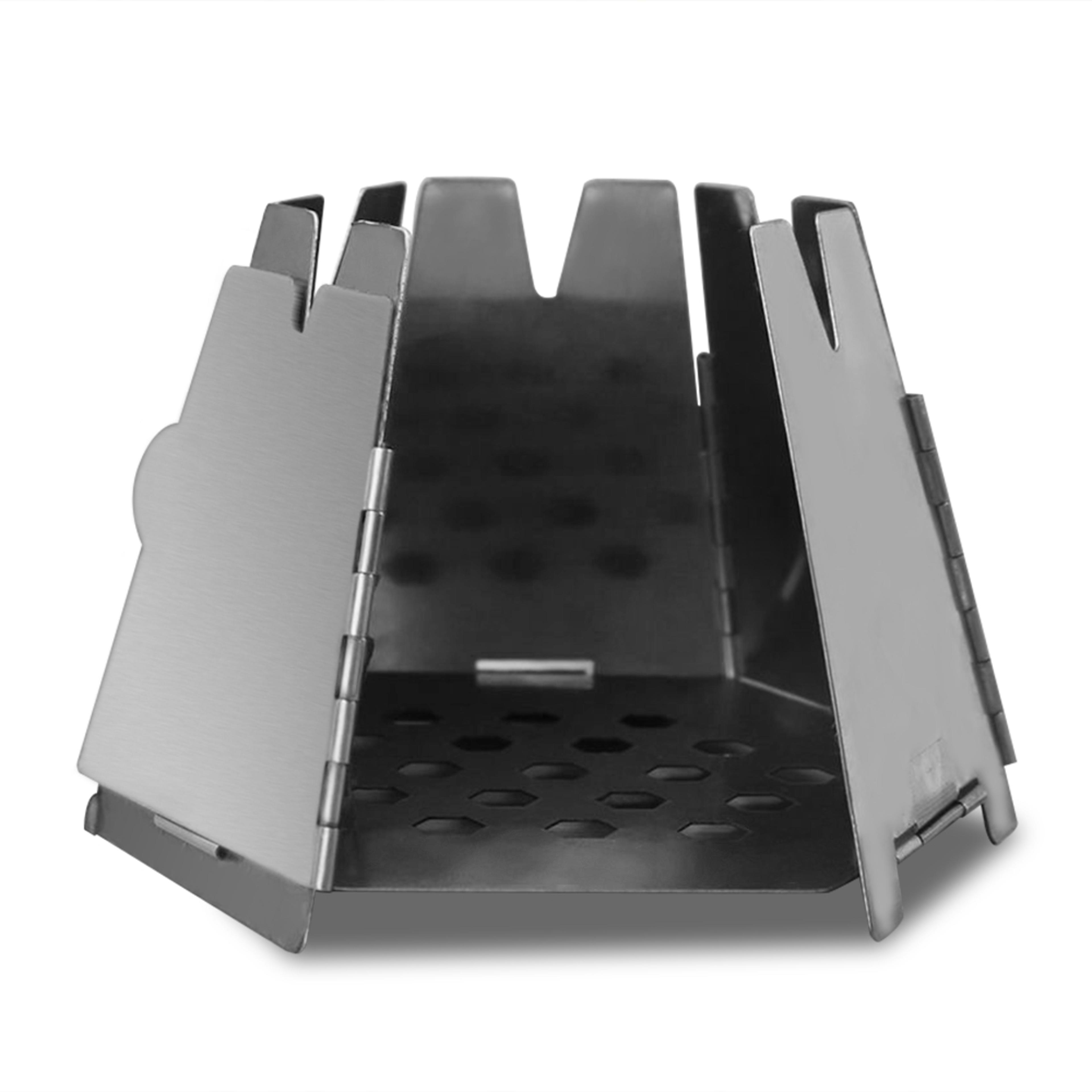 portable camping wood stove stainless steel folding backpacking stove for outdoor cooking