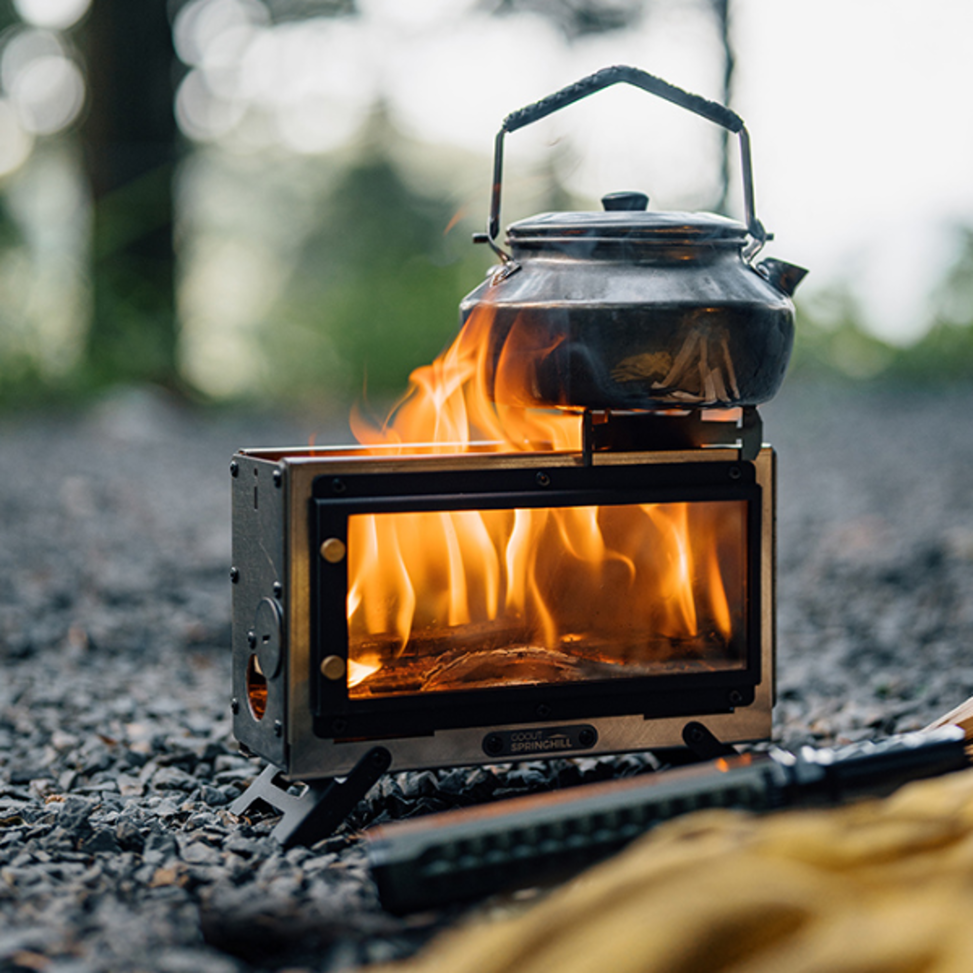 portable wood camping stove stainless steel outdoor fire heater for hiking & picnic cooking