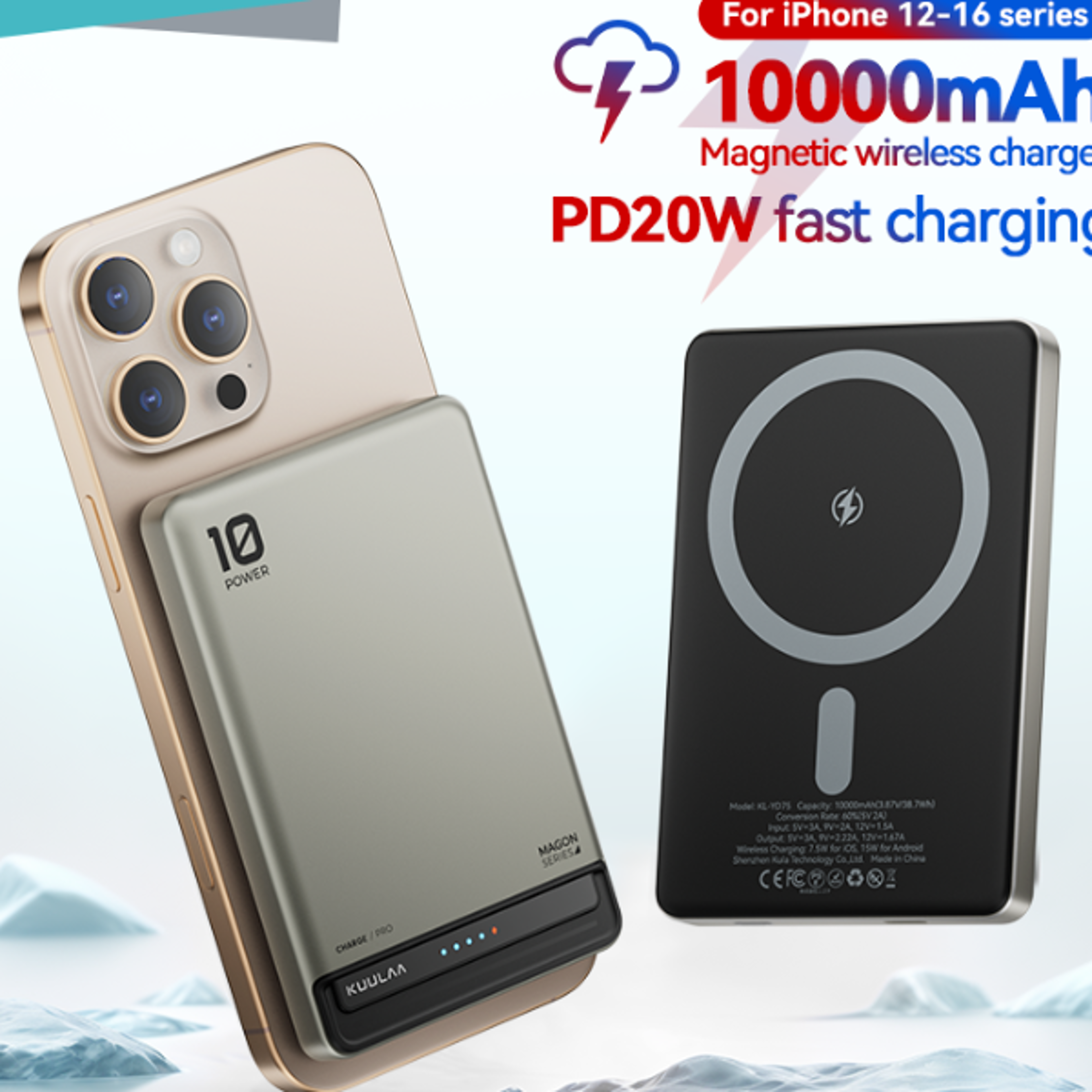magnetic power bank wireless fast charger for iphone