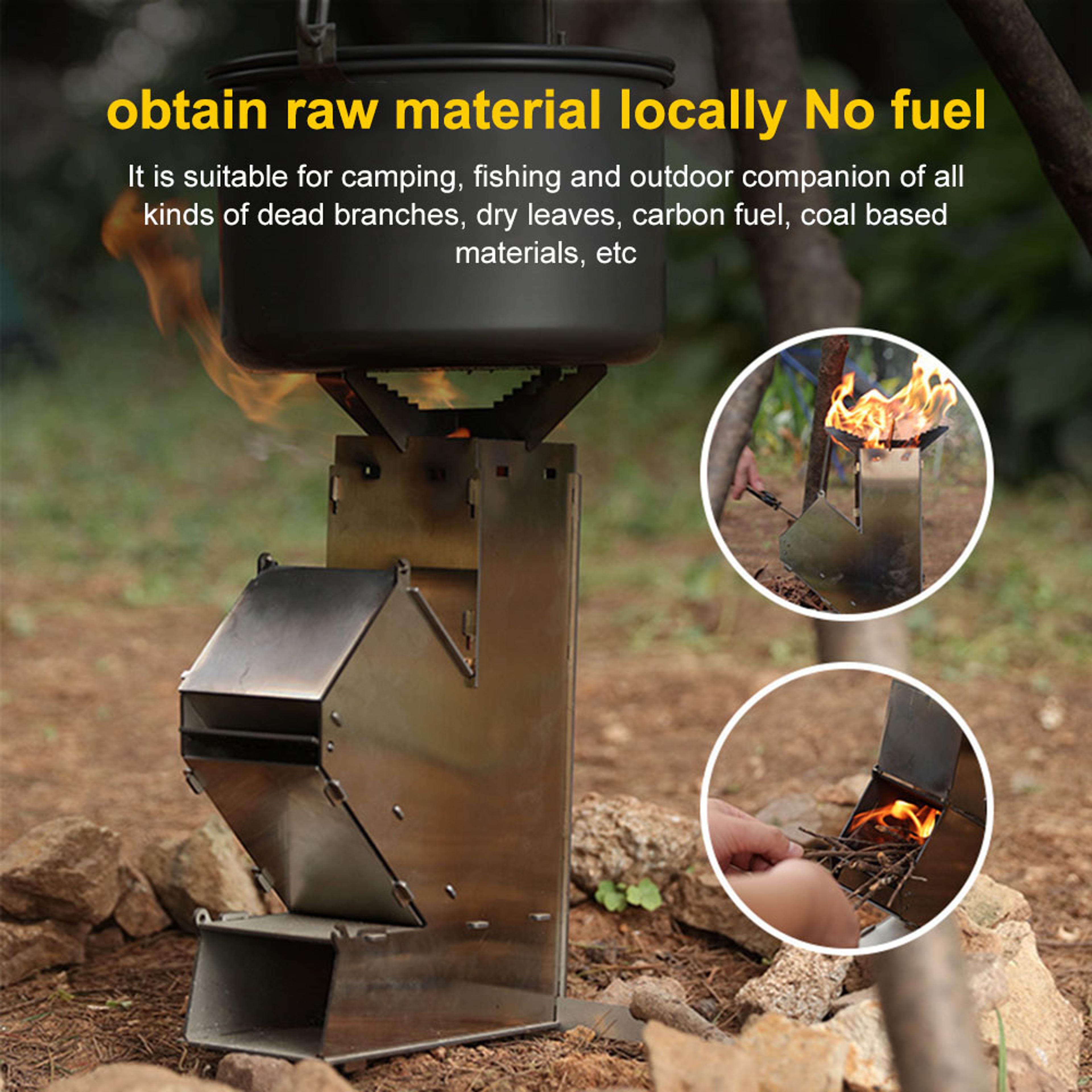 portable camping wood burning stove collapsible outdoor cooking & travel bbq