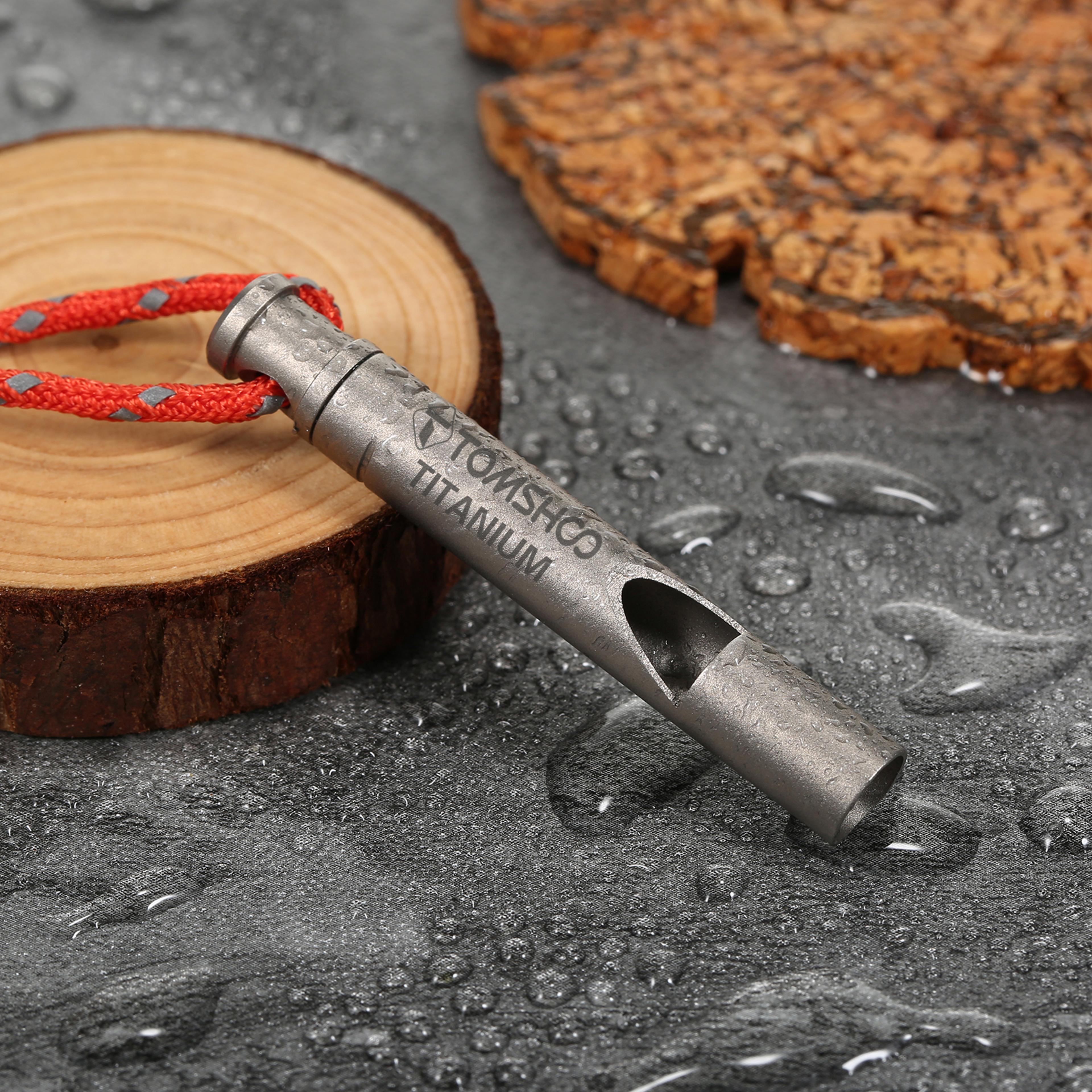 Titanium Survival Whistle With Cord Emergency Outdoor Gear 4