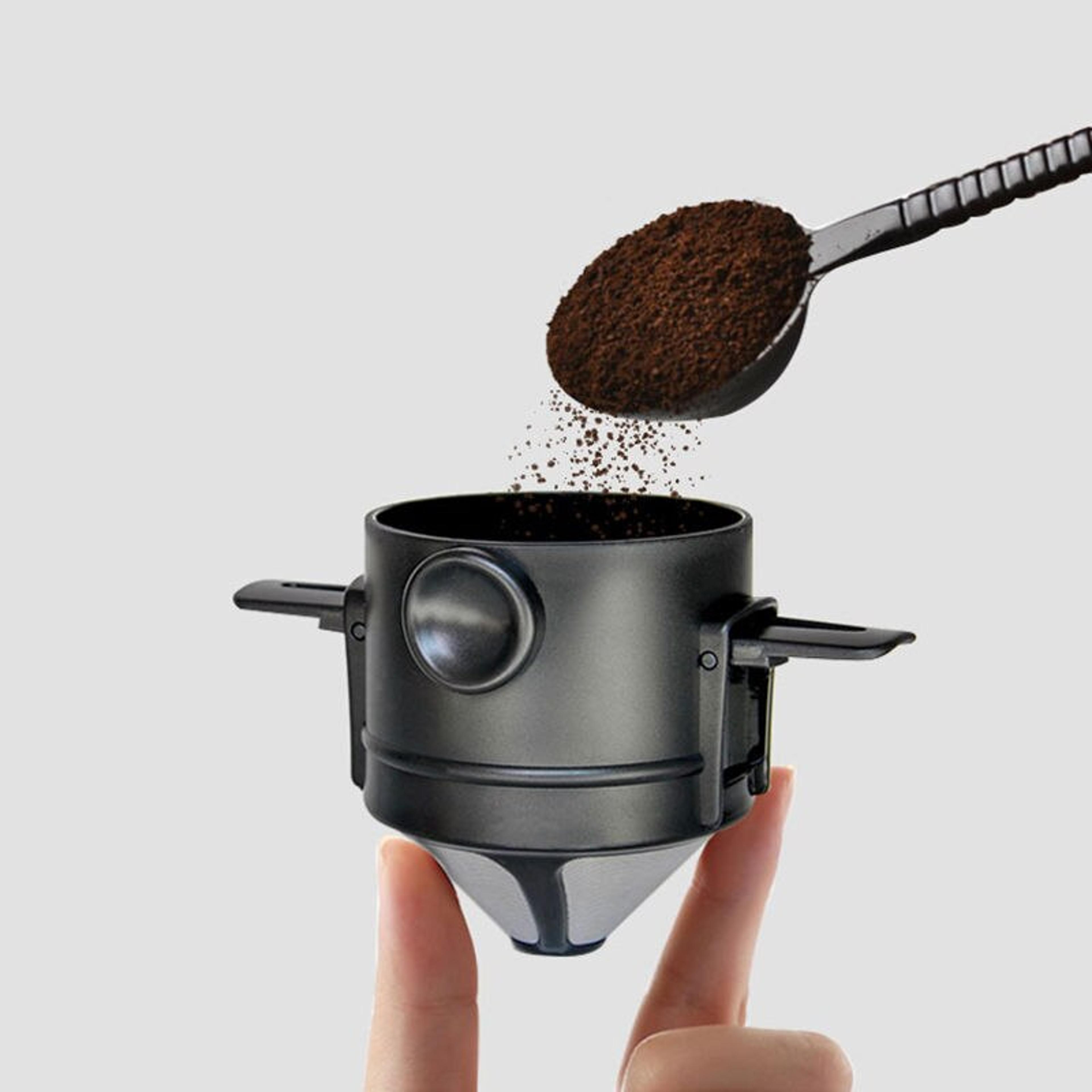 collapsible coffee filter portable coffee dripper stainless steel reusable brewer