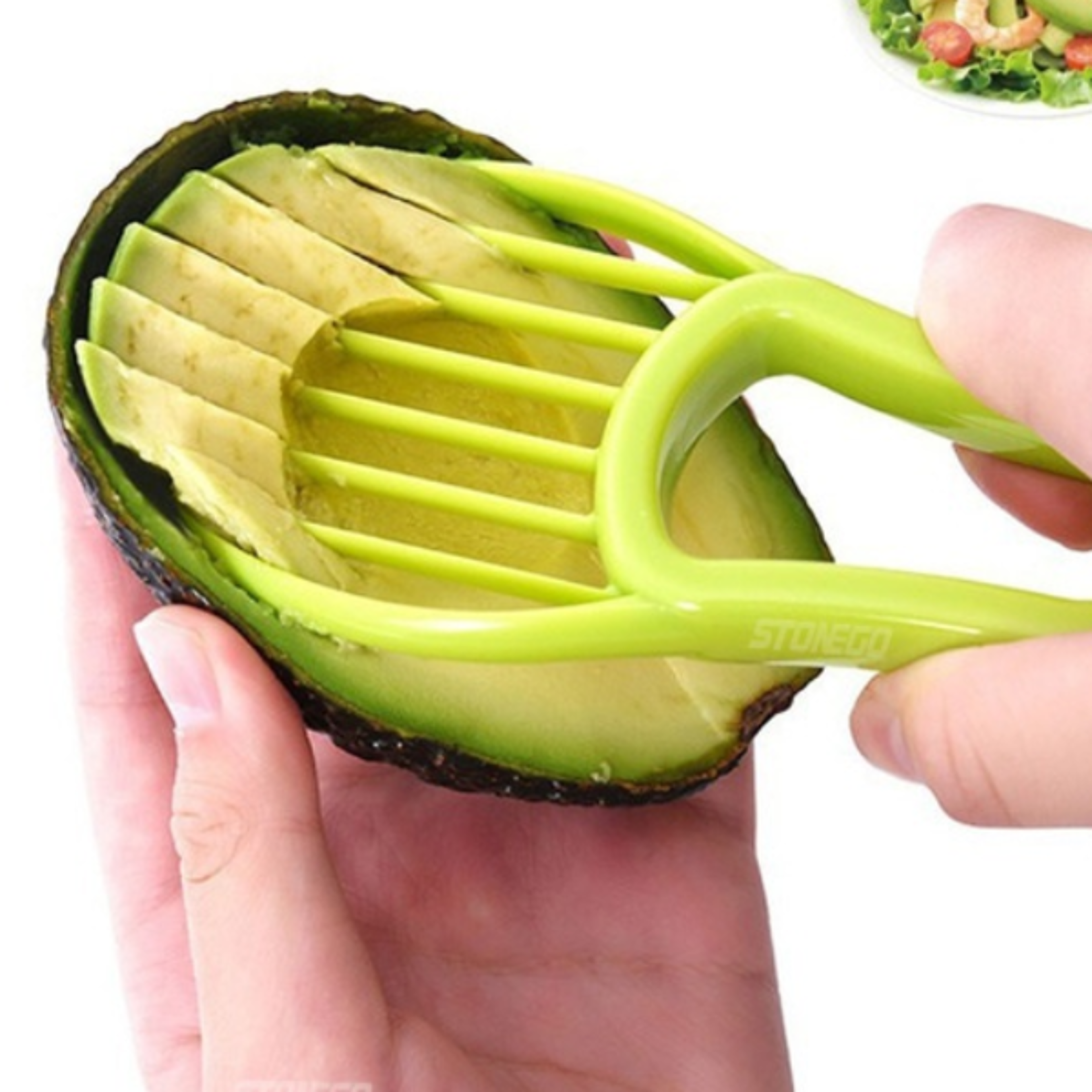 avocado slicer tool with pit remover and pulp separator