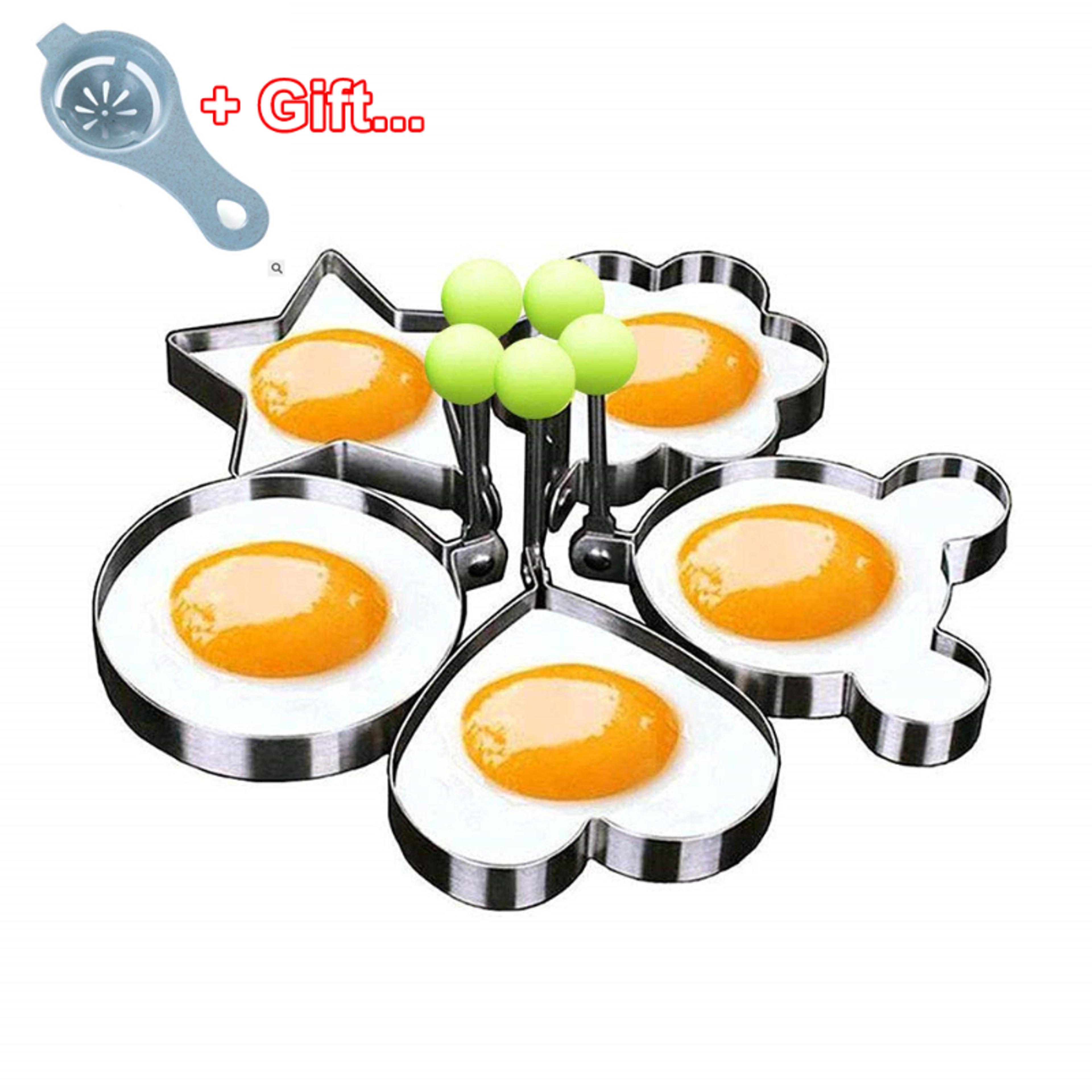 stainless steel egg mold ring set fun shaped egg cooker for kids breakfast