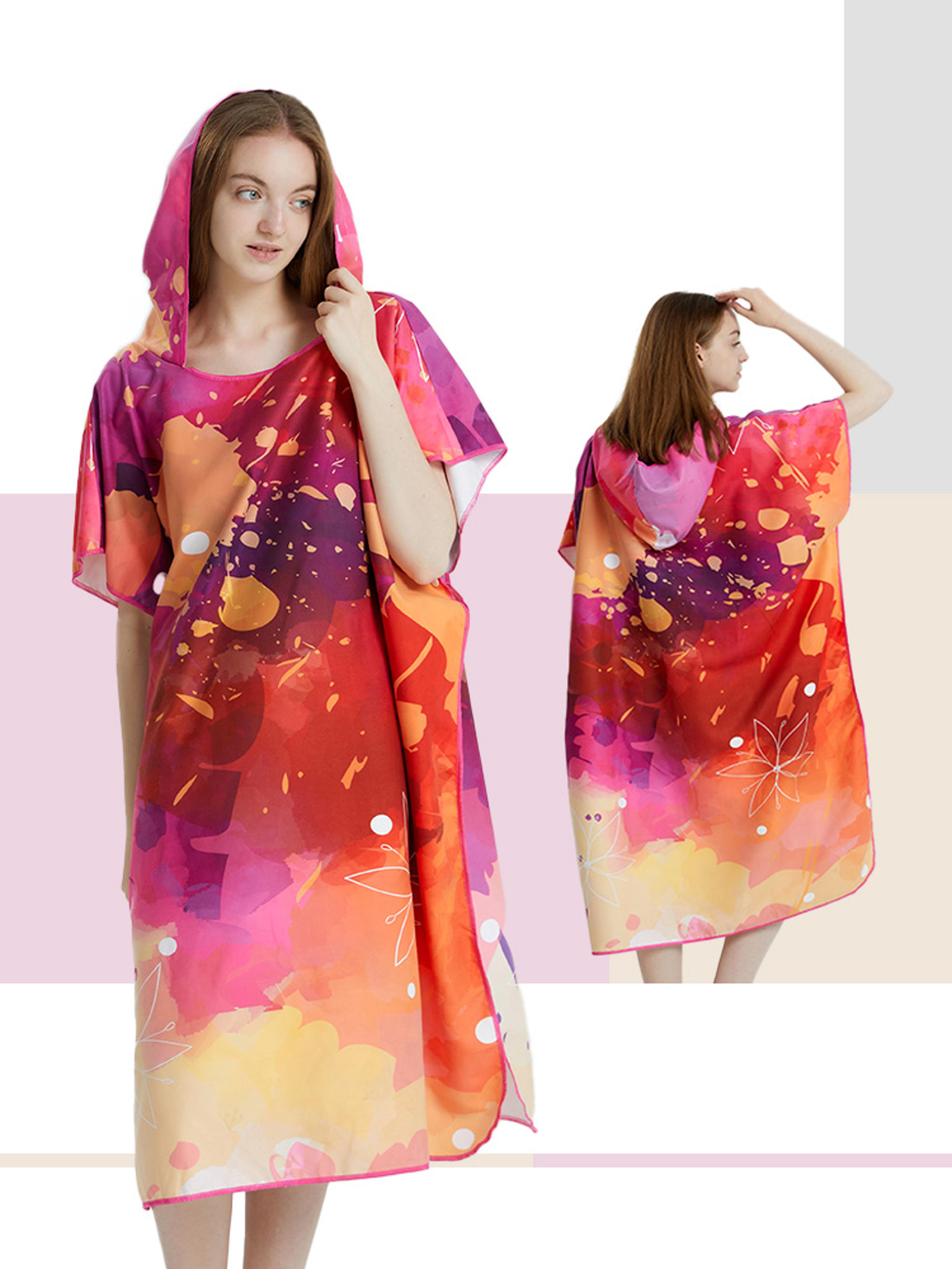 quick dry microfiber surf poncho towel hoodie for adults beach changing robe