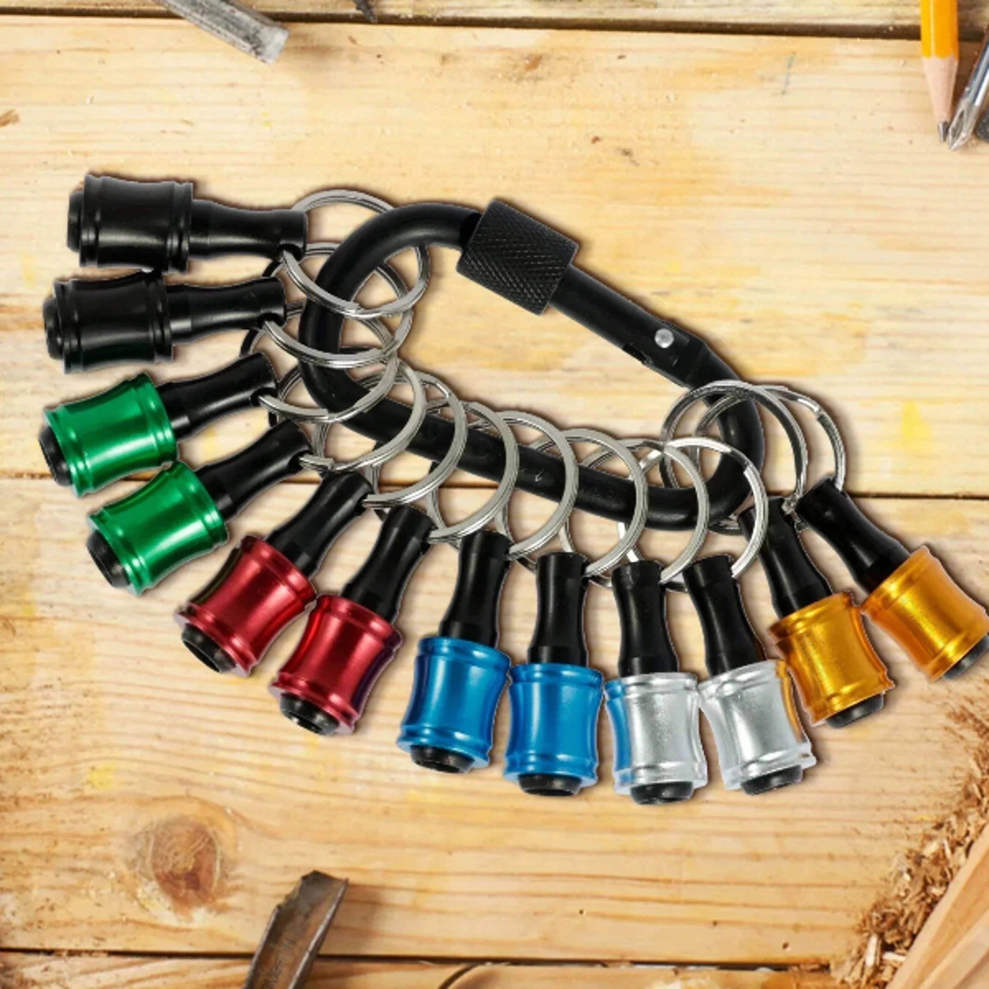 piece quick change bit holder set with push unlock aluminum extension bars