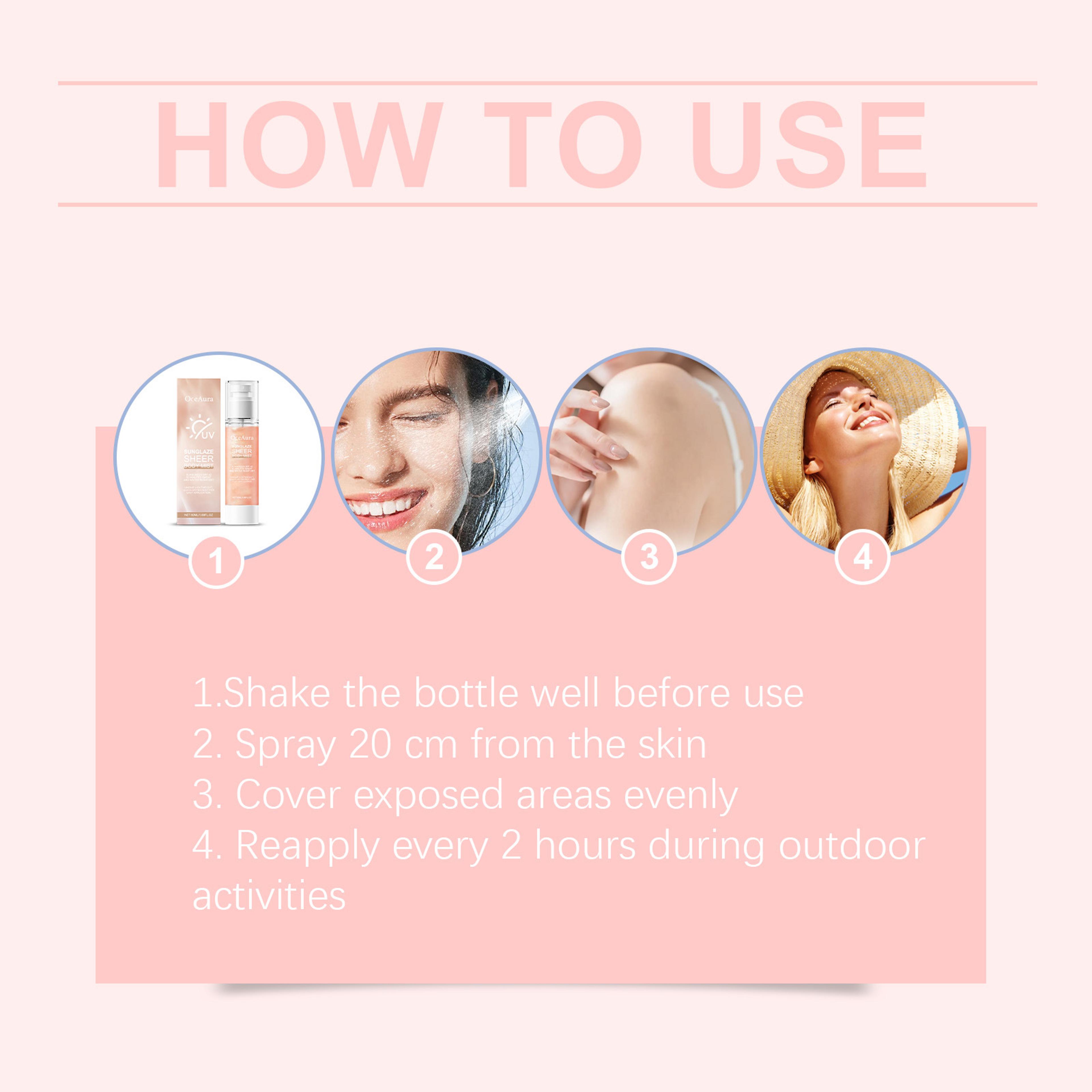 Hydrating Invisible Sunscreen Spray SPF Protection Mist For Face  Body 5
