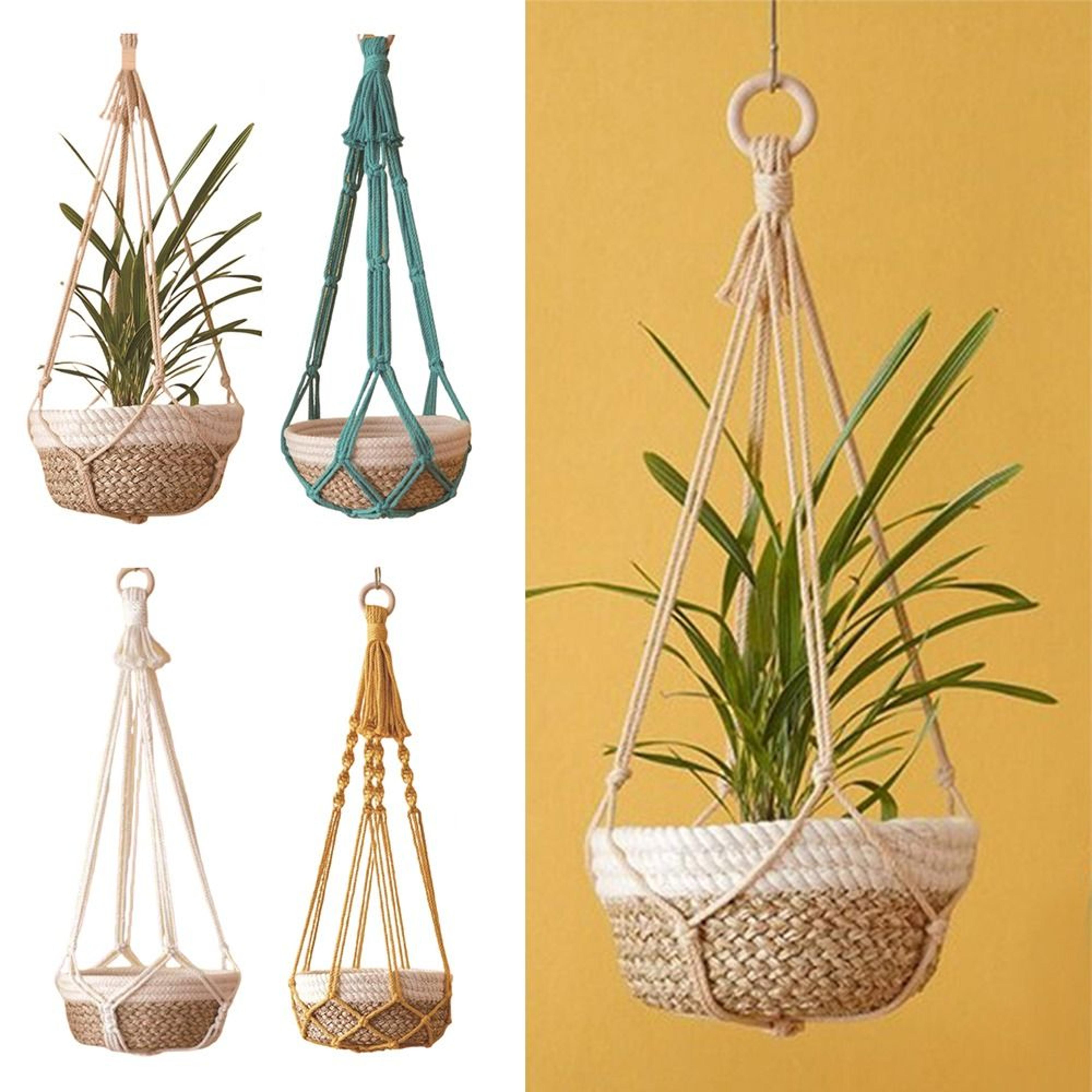 handmade macrame plant hanger for indoor decor boho hanging planter basket