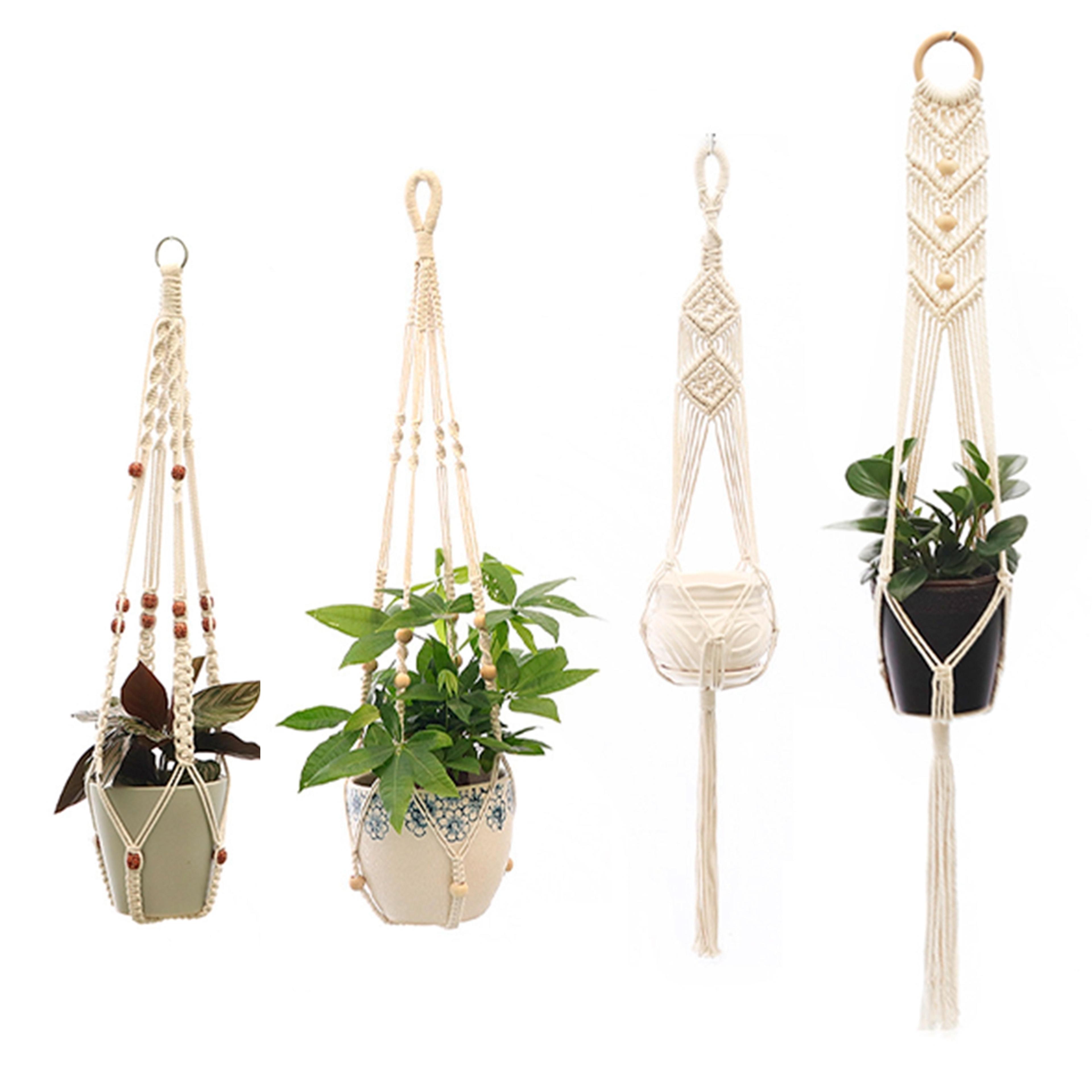 boho macrame plant hanger hanging basket for indoor outdoor decor