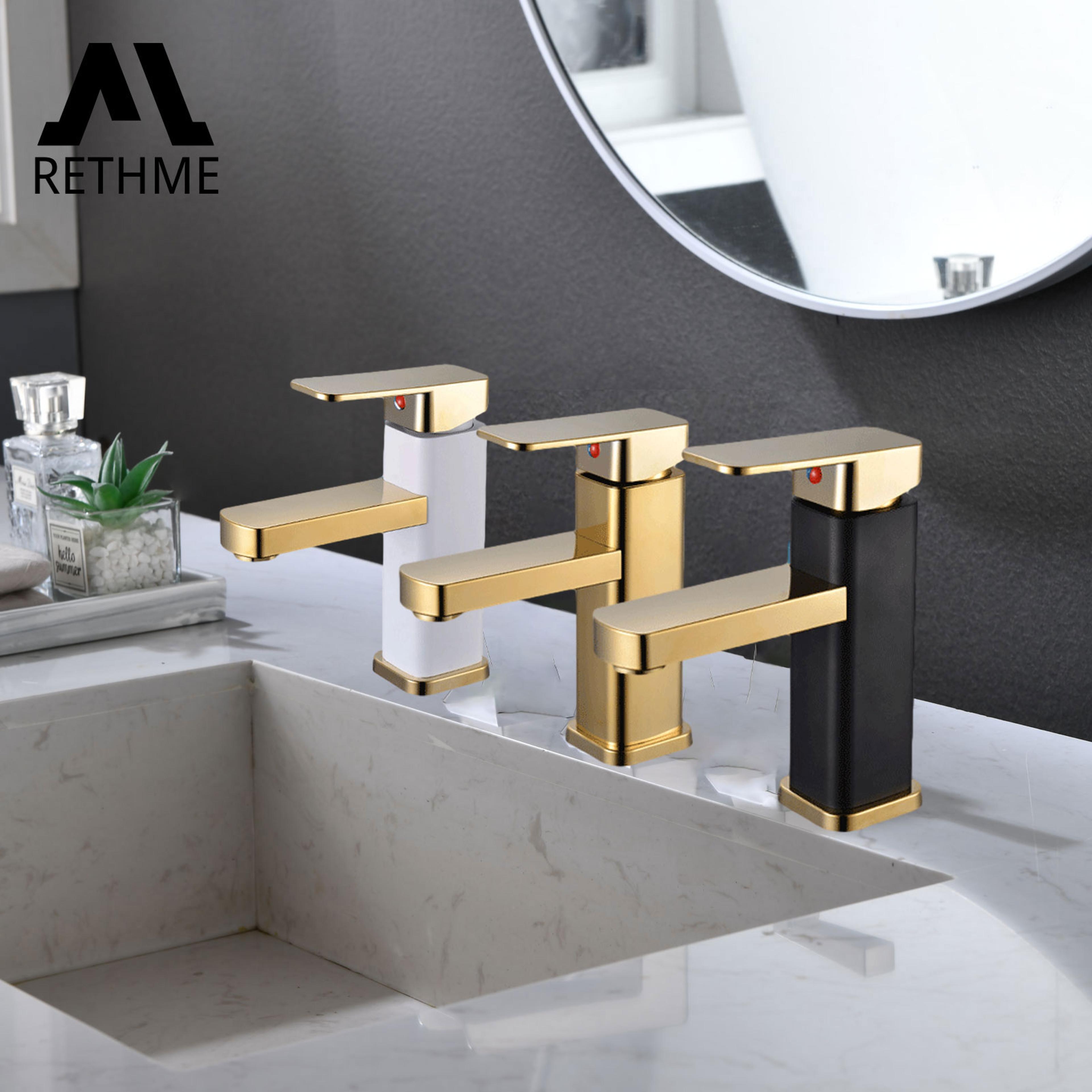 luxury gold bathroom faucet stainless steel square mixer tap
