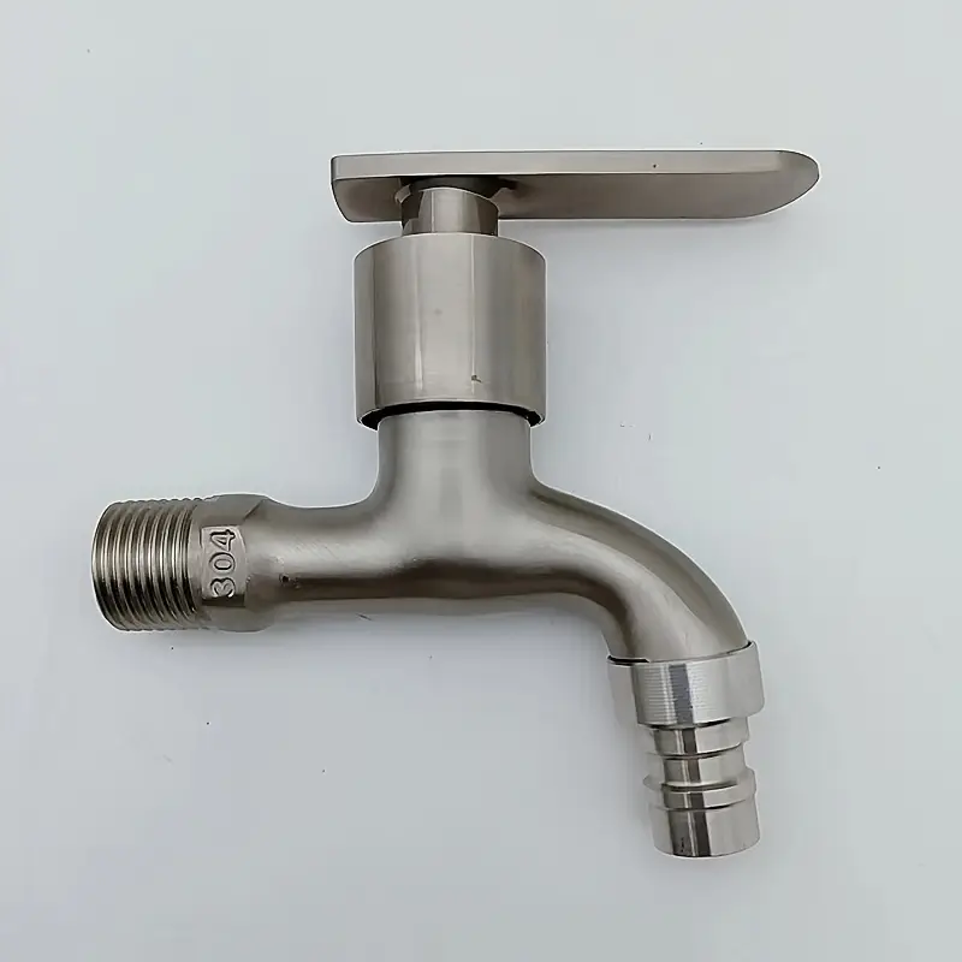 stainless steel dual outlet faucet with ceramic valve for bathroom and utility use