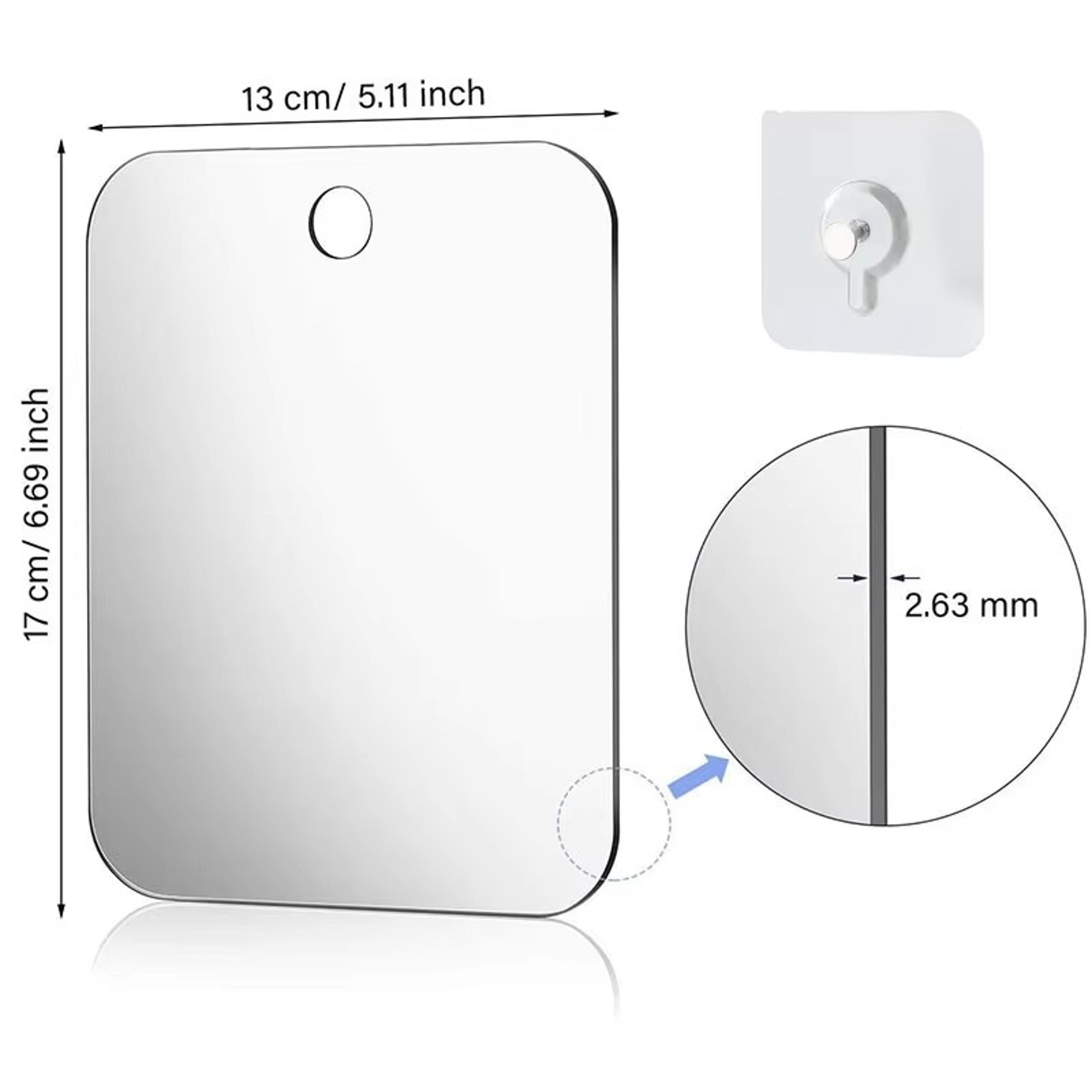 Fogless Shower Mirror With Stand Anti Fog Mirror For Bathroom  Travel Grooming 4