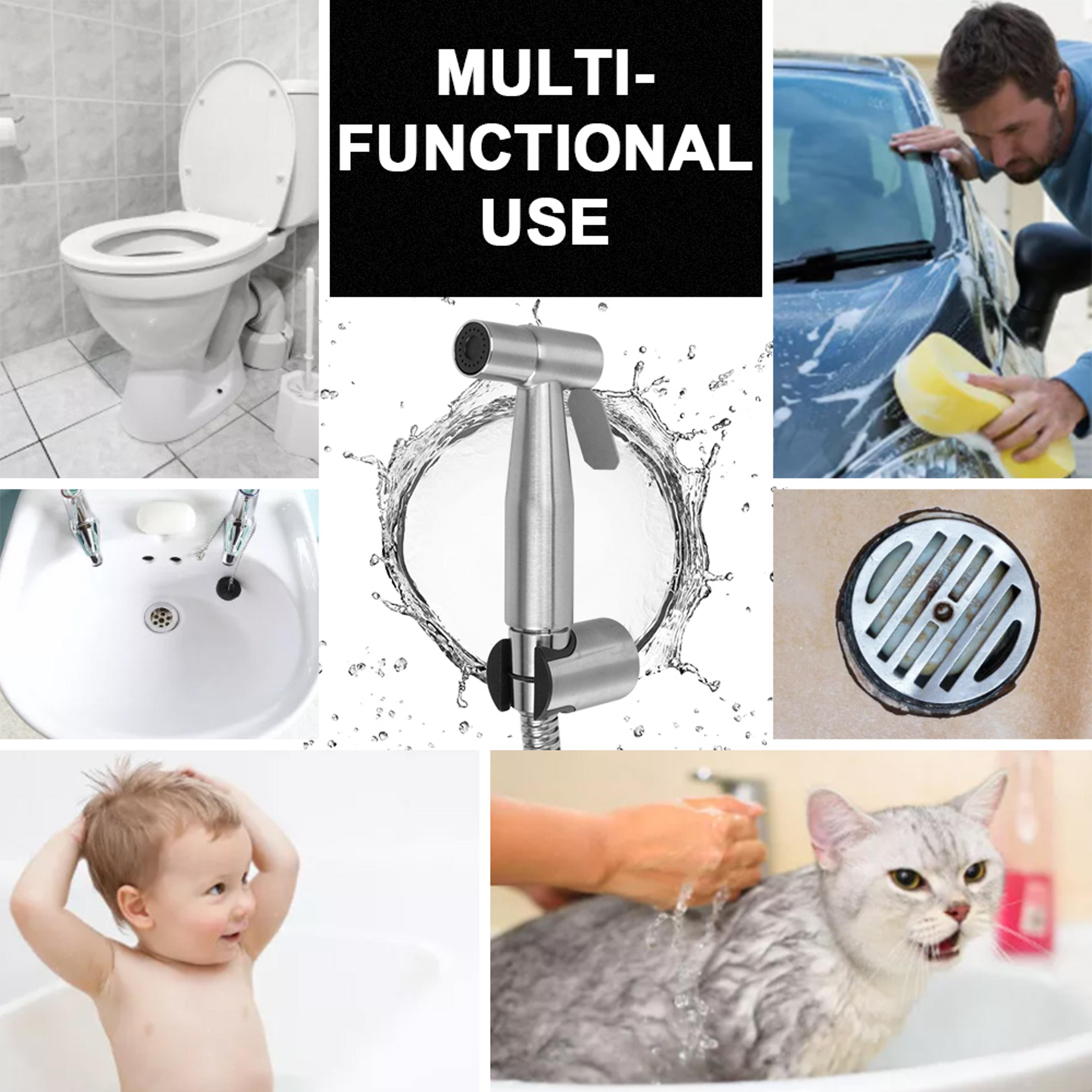 Stainless Steel Handheld Bidet Sprayer Set For Toilet Hygienic Bathroom Cleaning Solution 2