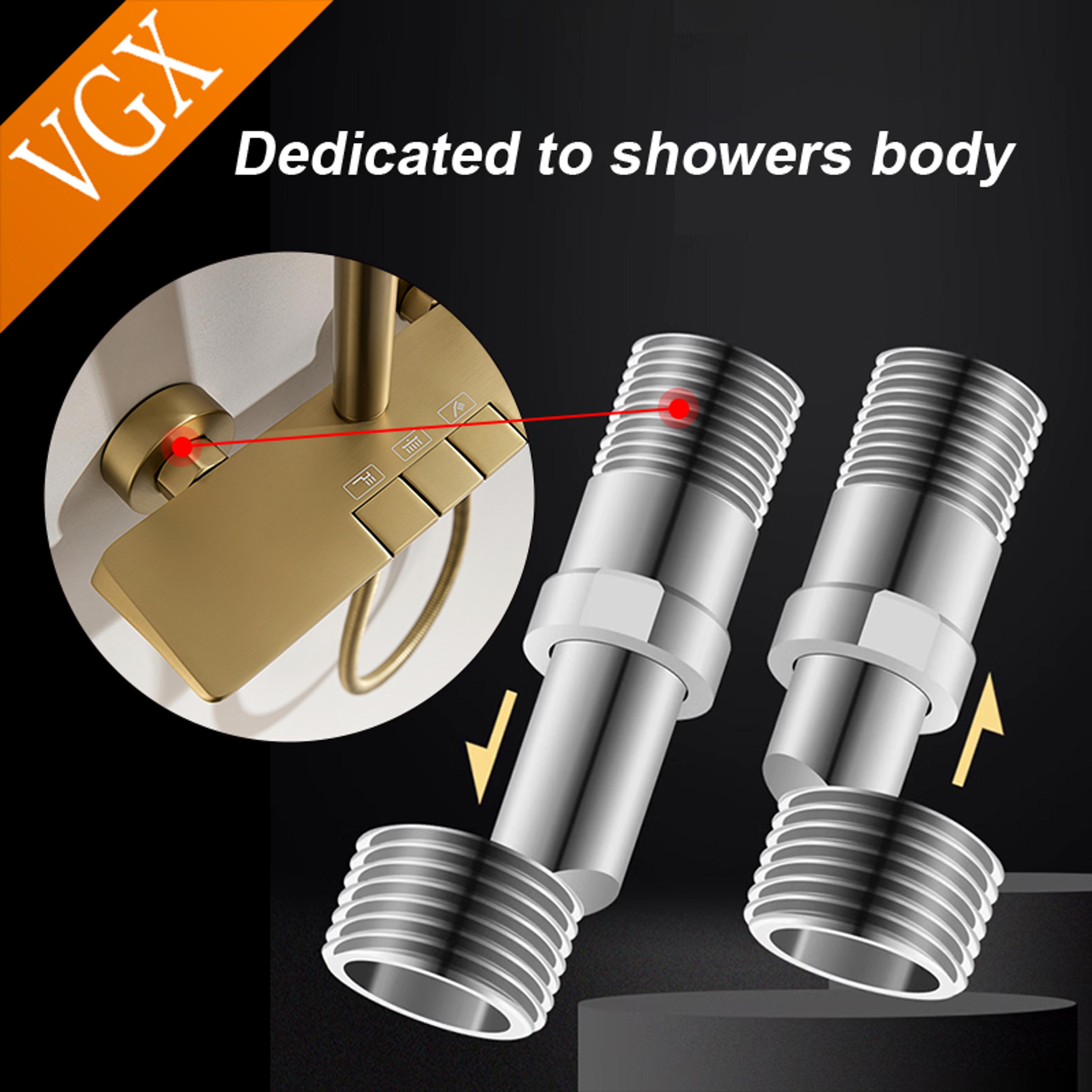 adjustable shower extension adapter with angled connector for perfect faucet alignment