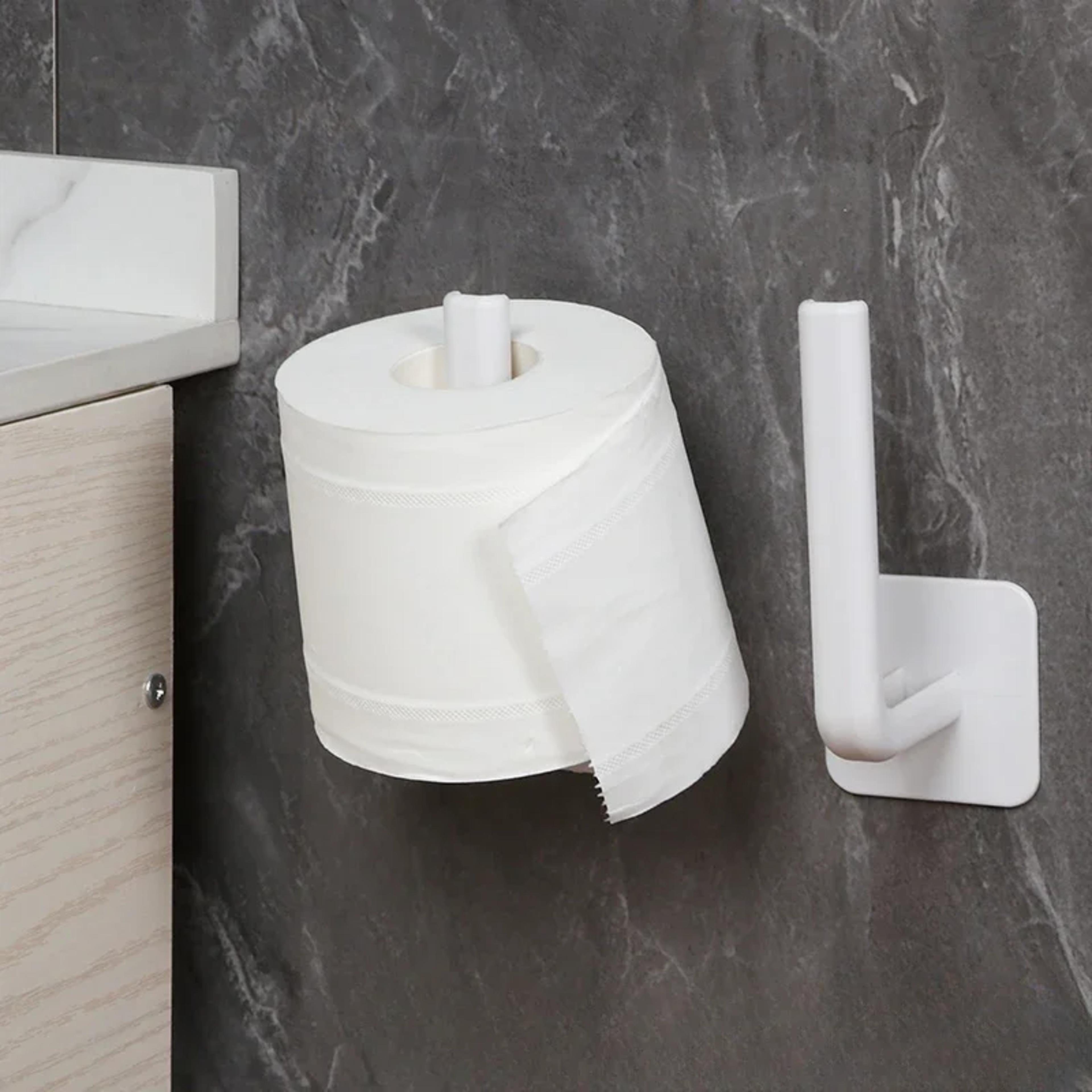 no drill adhesive toilet paper holder wall mount tissue organizer for bathroom & kitchen