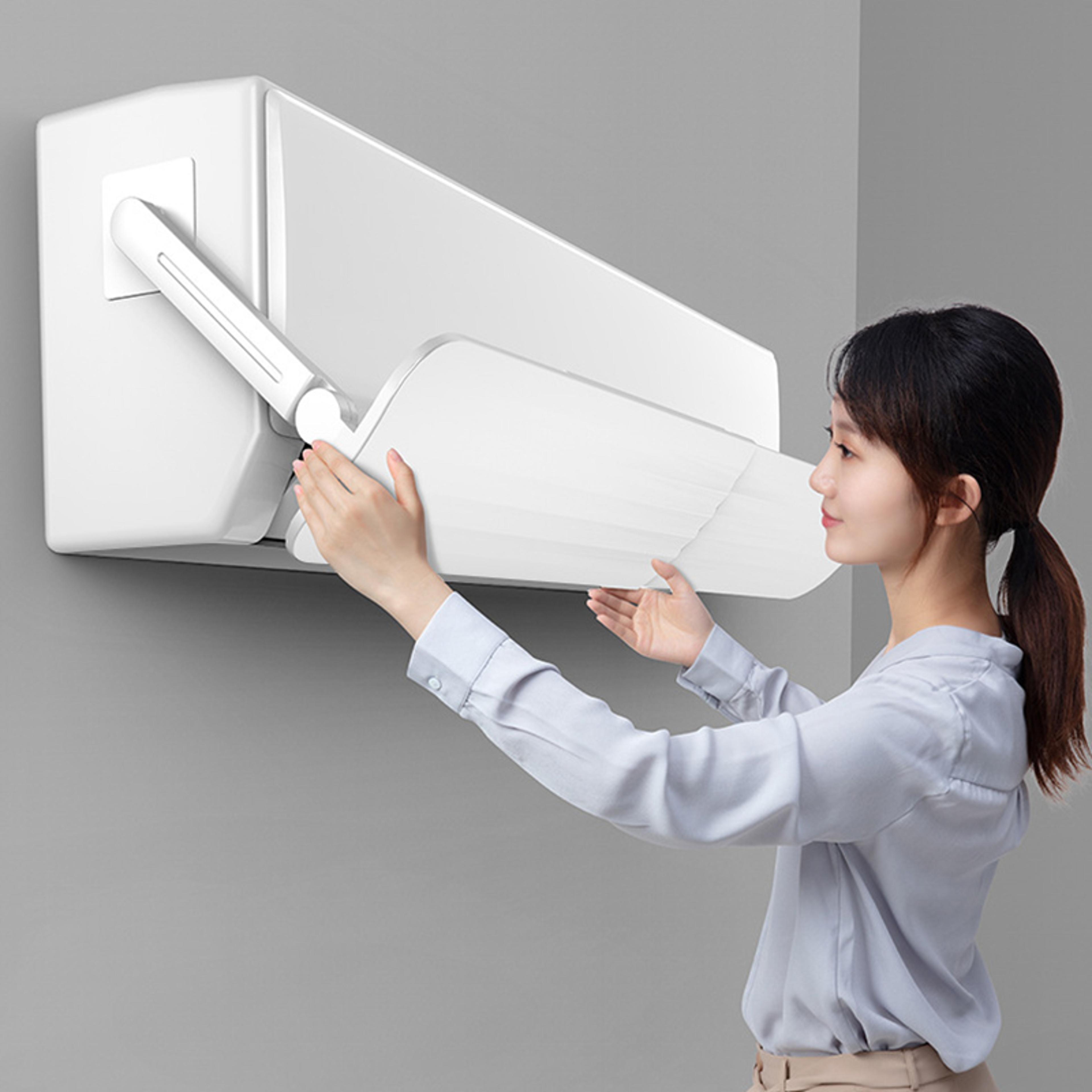 adjustable air conditioner deflector shield for ac vent airflow control