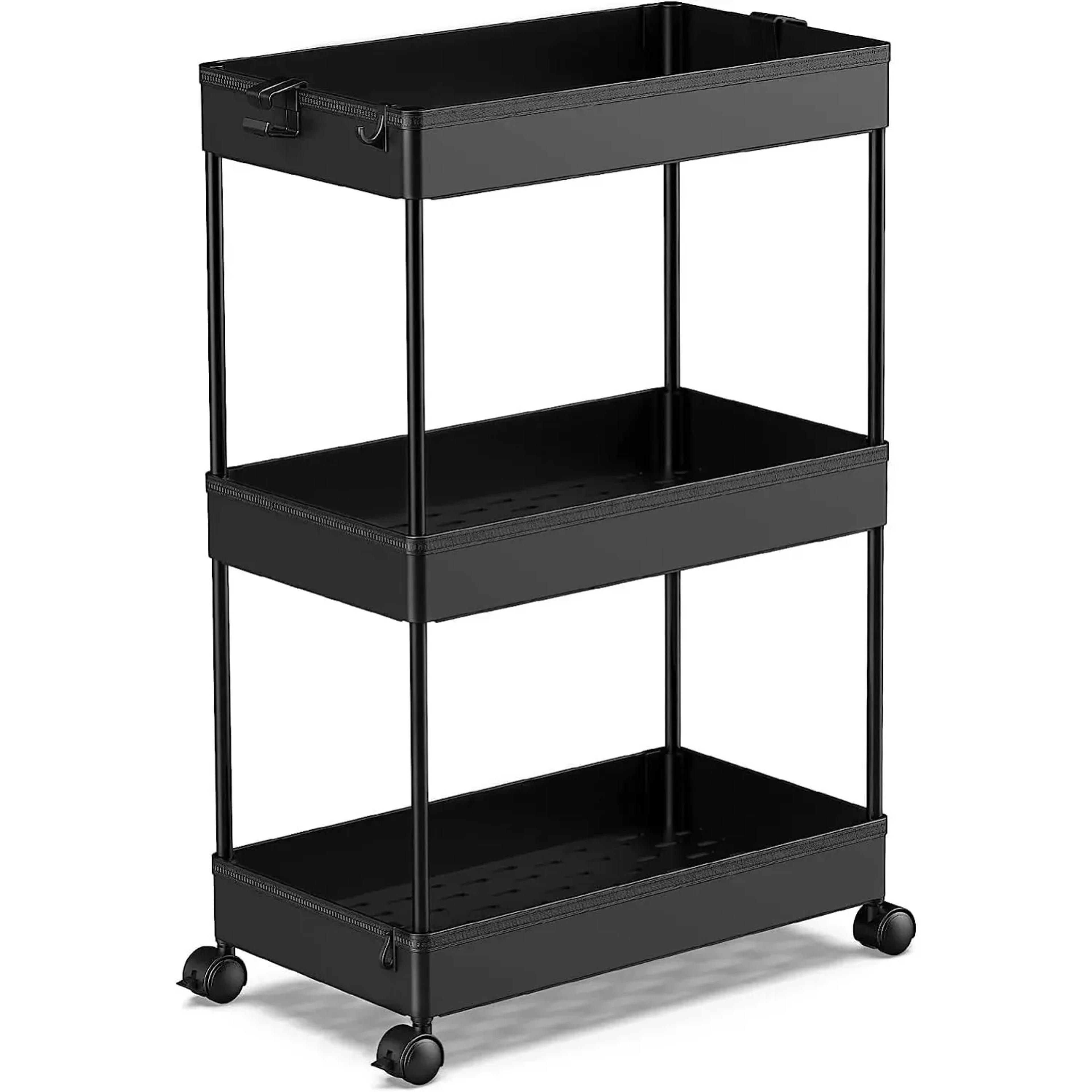 tier rolling storage cart mobile shelving unit bathroom organizer trolley