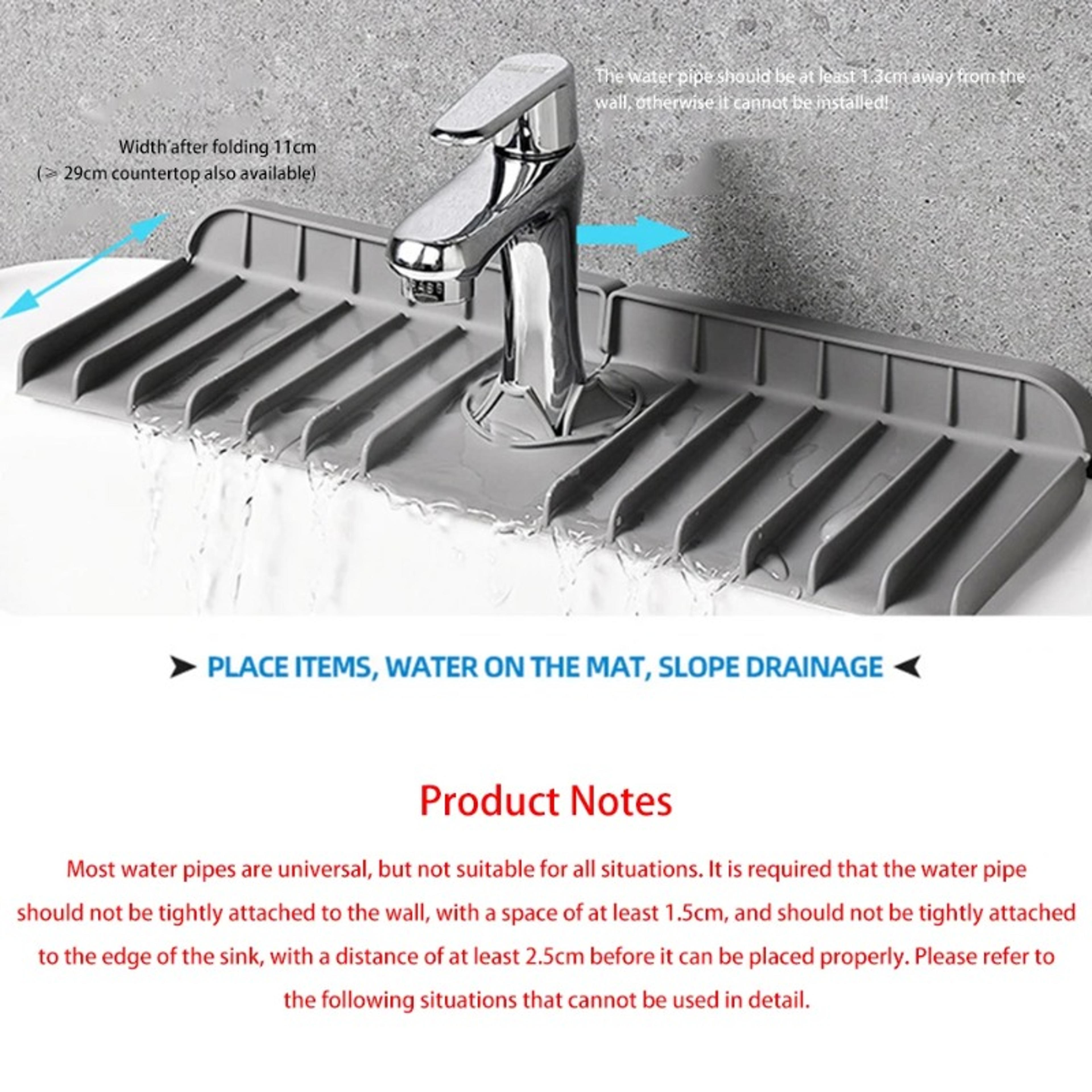Silicone Faucet Mat Sink Splash Guard With Drain Pad 3