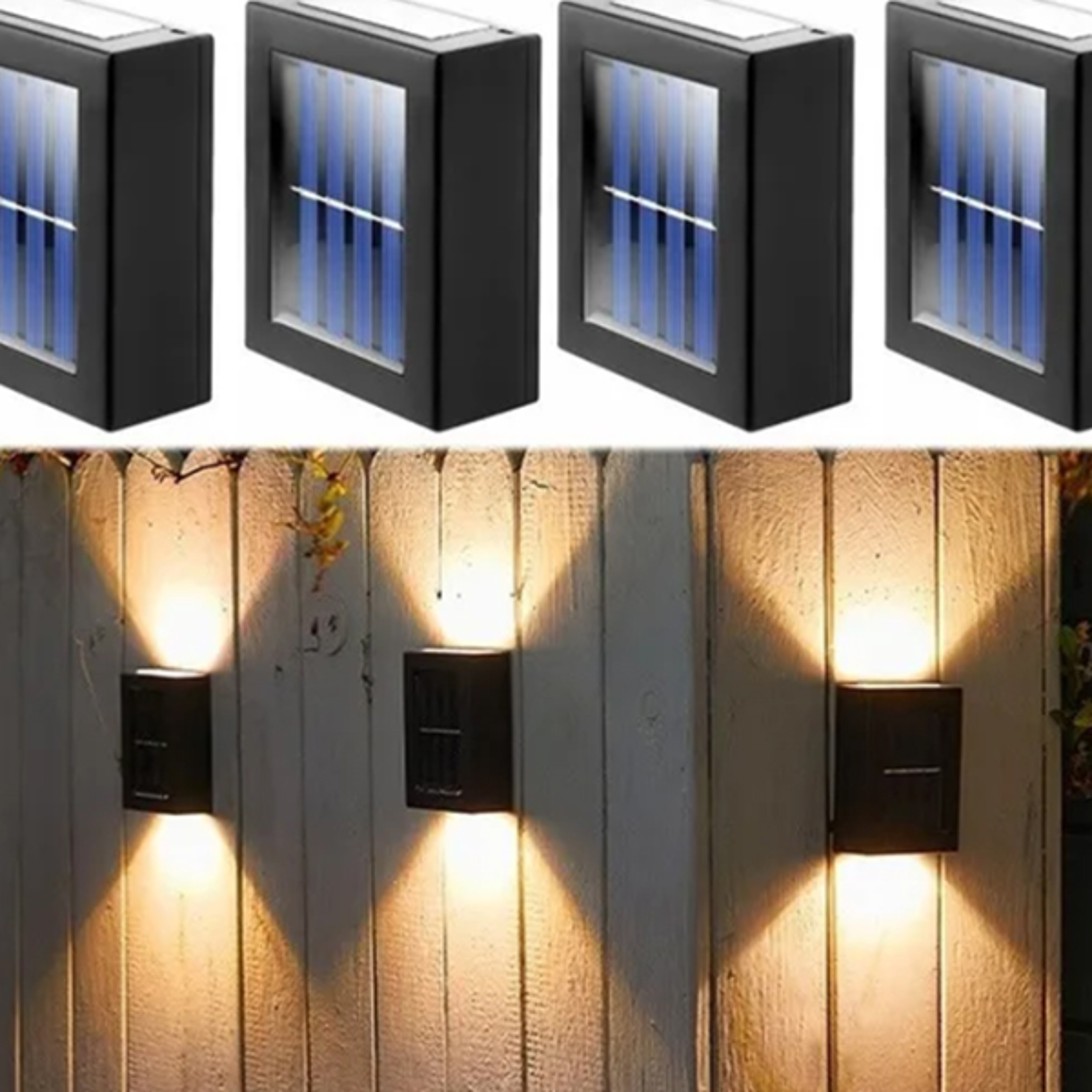 solar up down wall light outdoor waterproof led garden lamp
