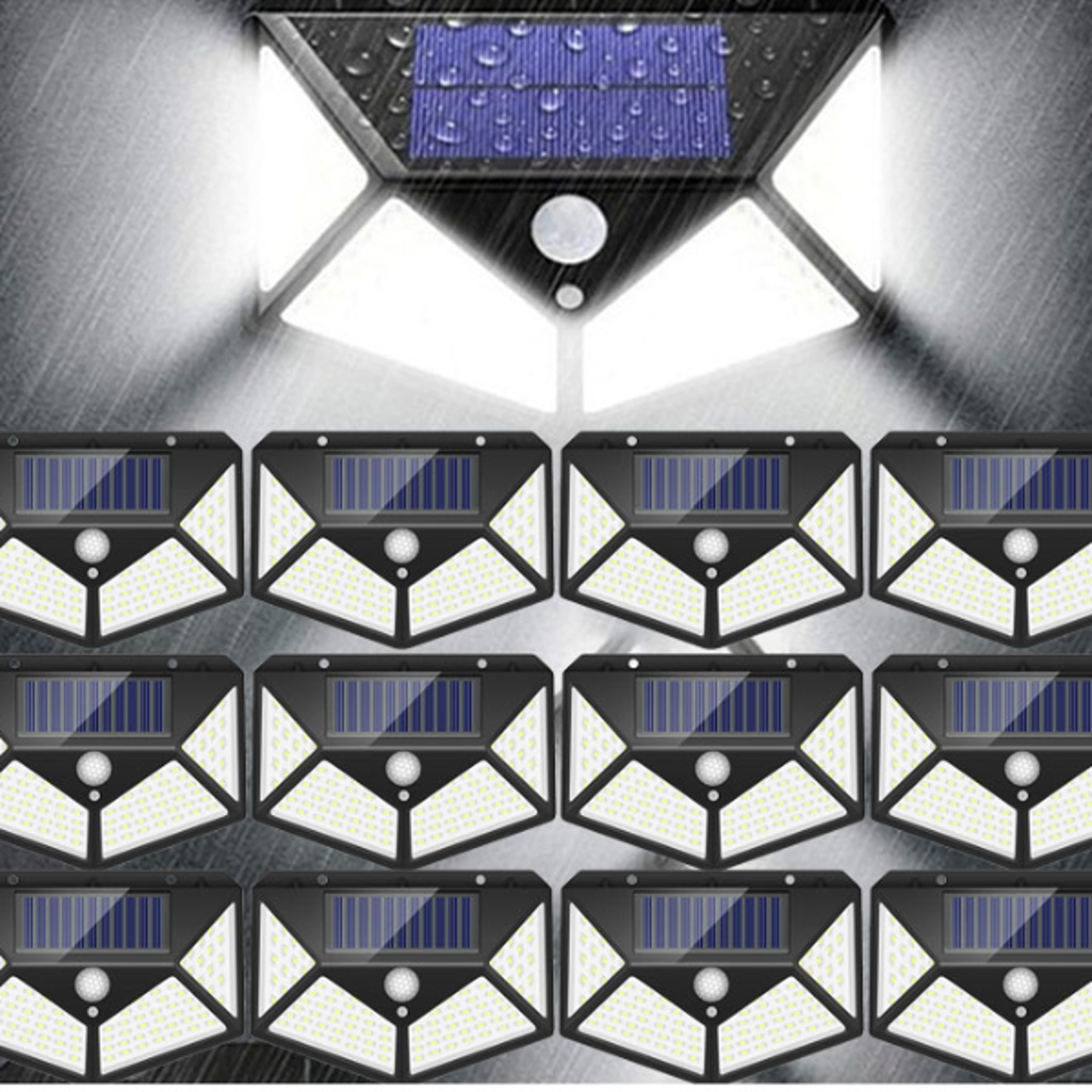 solar motion sensor light outdoor wall lamp waterproof security lights for garden and yard
