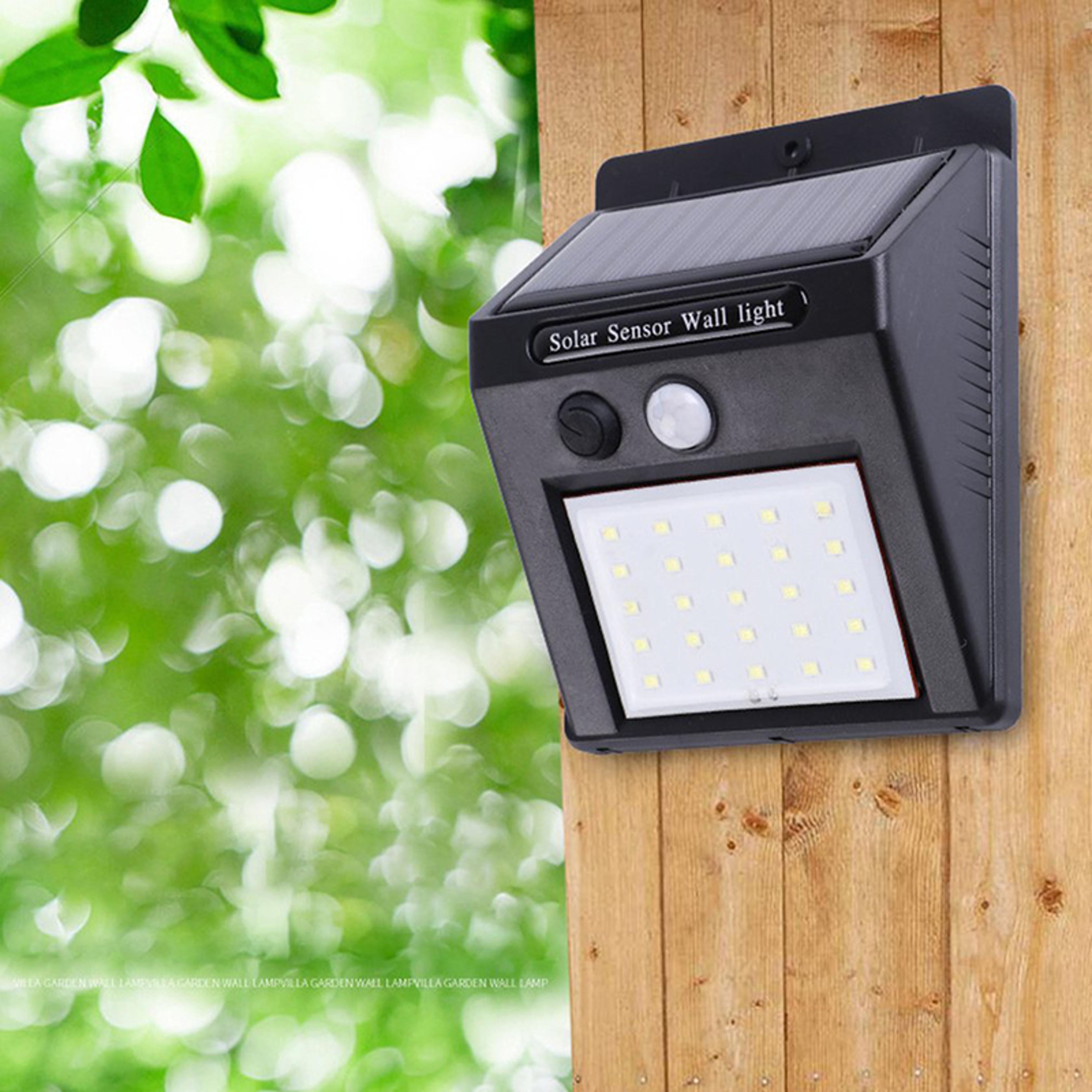 solar motion sensor wall light outdoor waterproof led security lamp