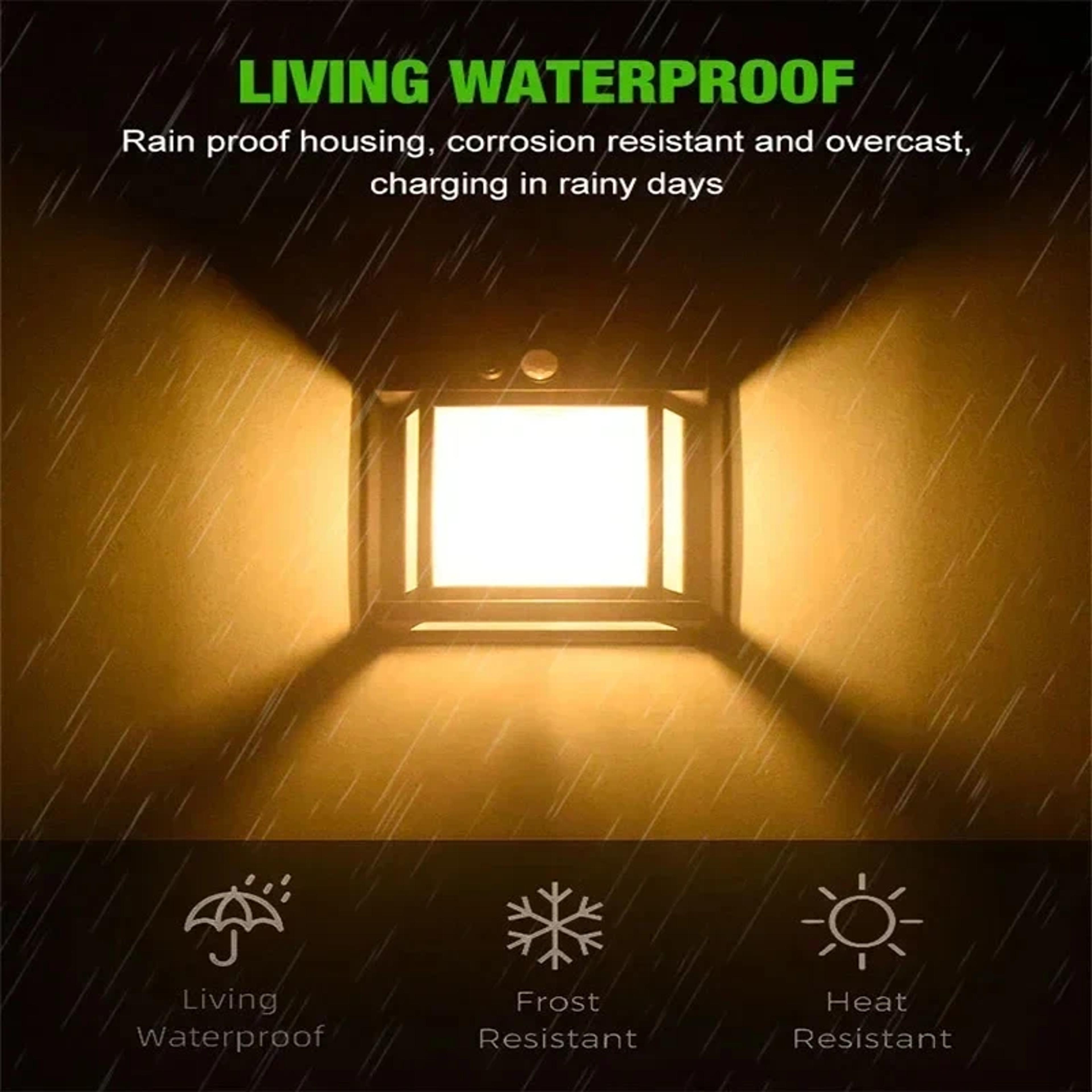 Solar Motion Sensor Wall Light Waterproof Outdoor Garden Lamp With Modes 5
