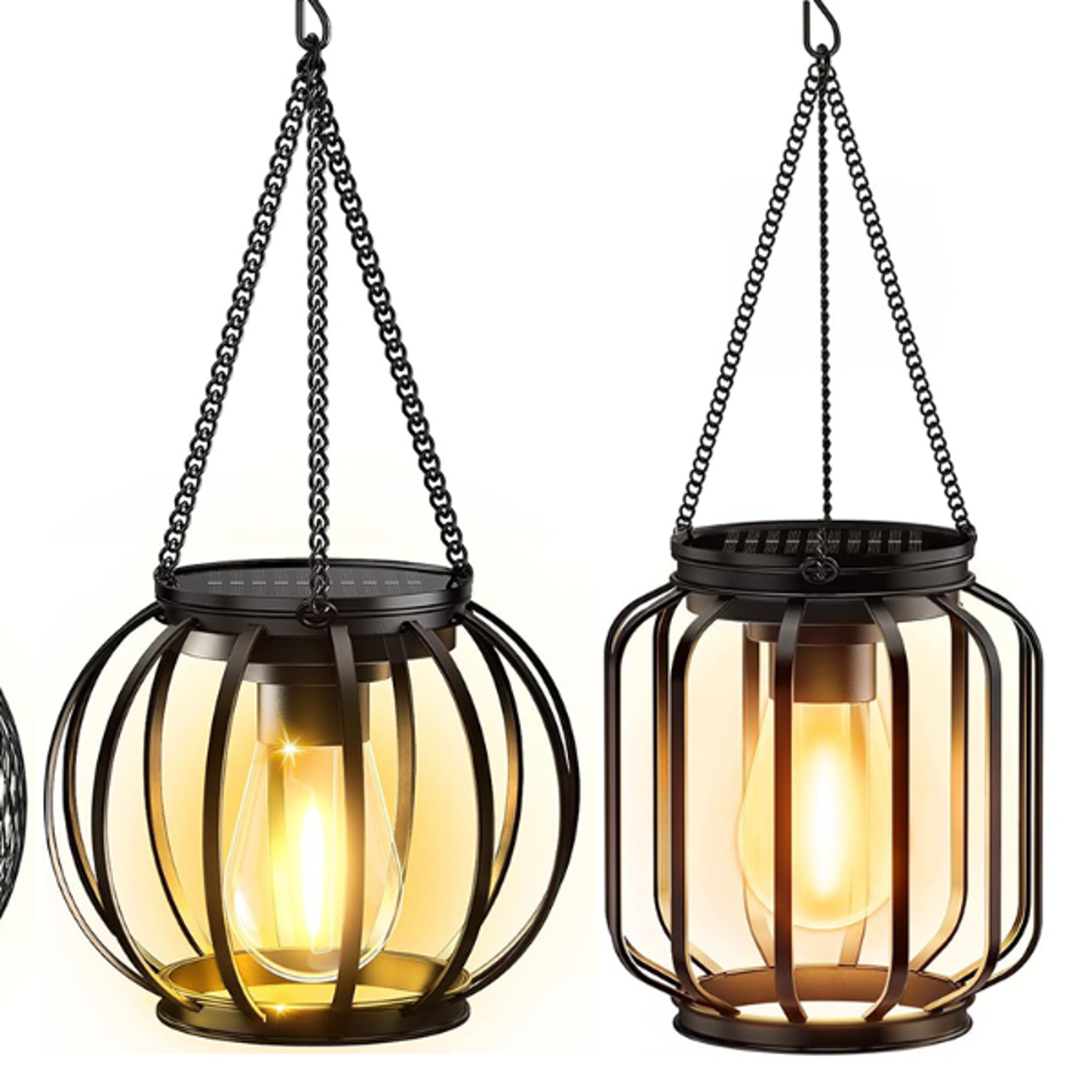 solar garden lantern with warm led glow waterproof outdoor hanging light