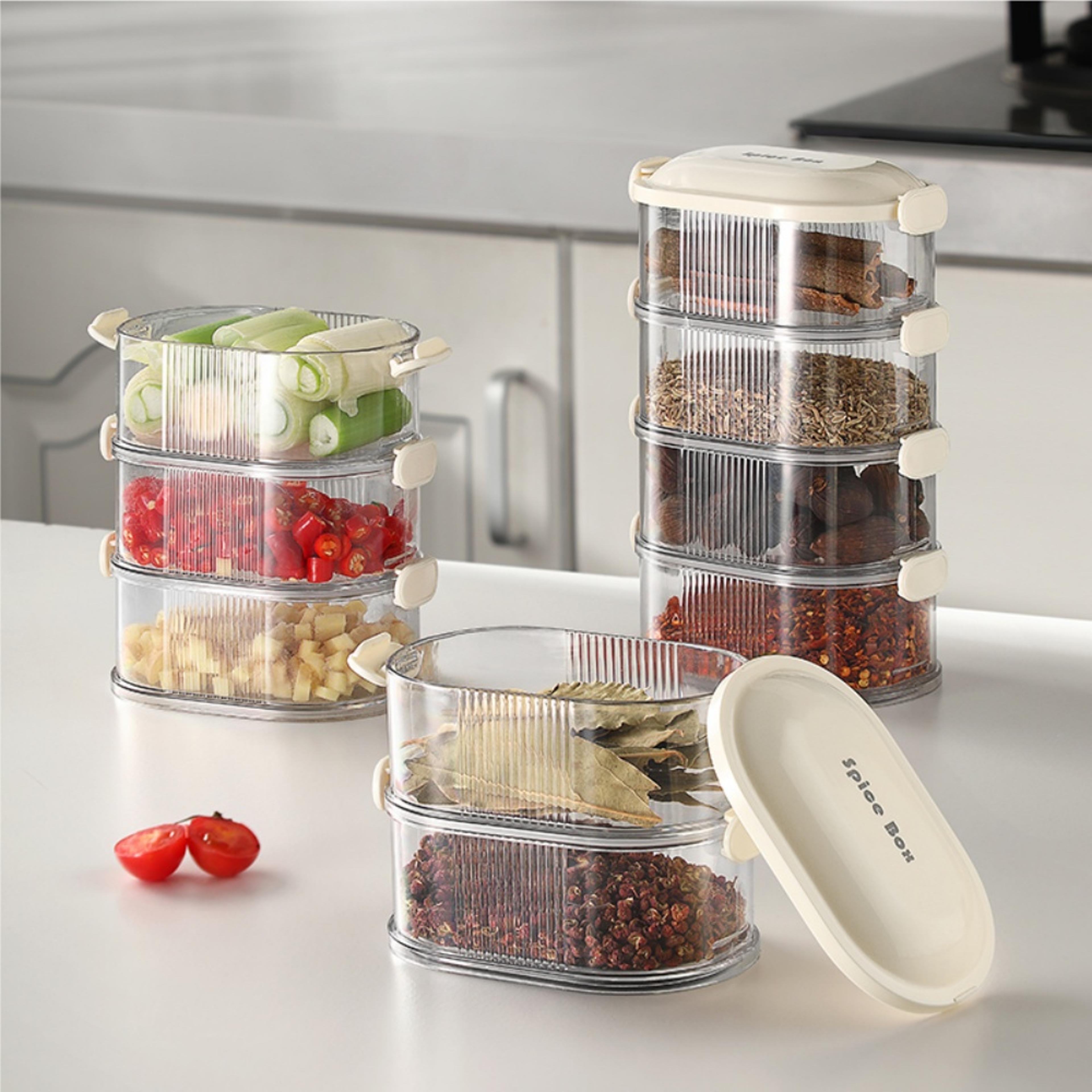 stackable multi layer food storage box fridge organizer lunch container