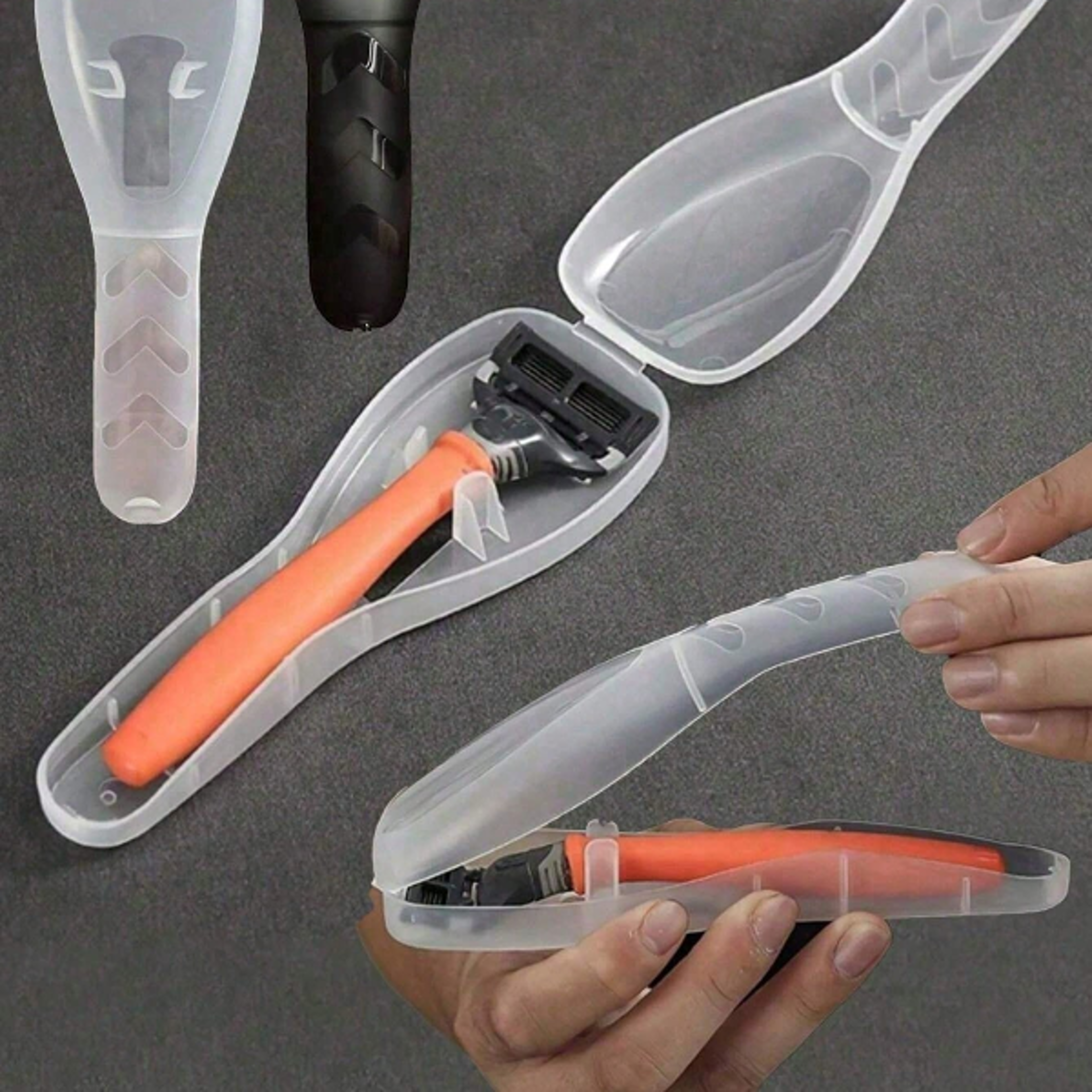portable travel razor case durable razor holder compact shaving storage box