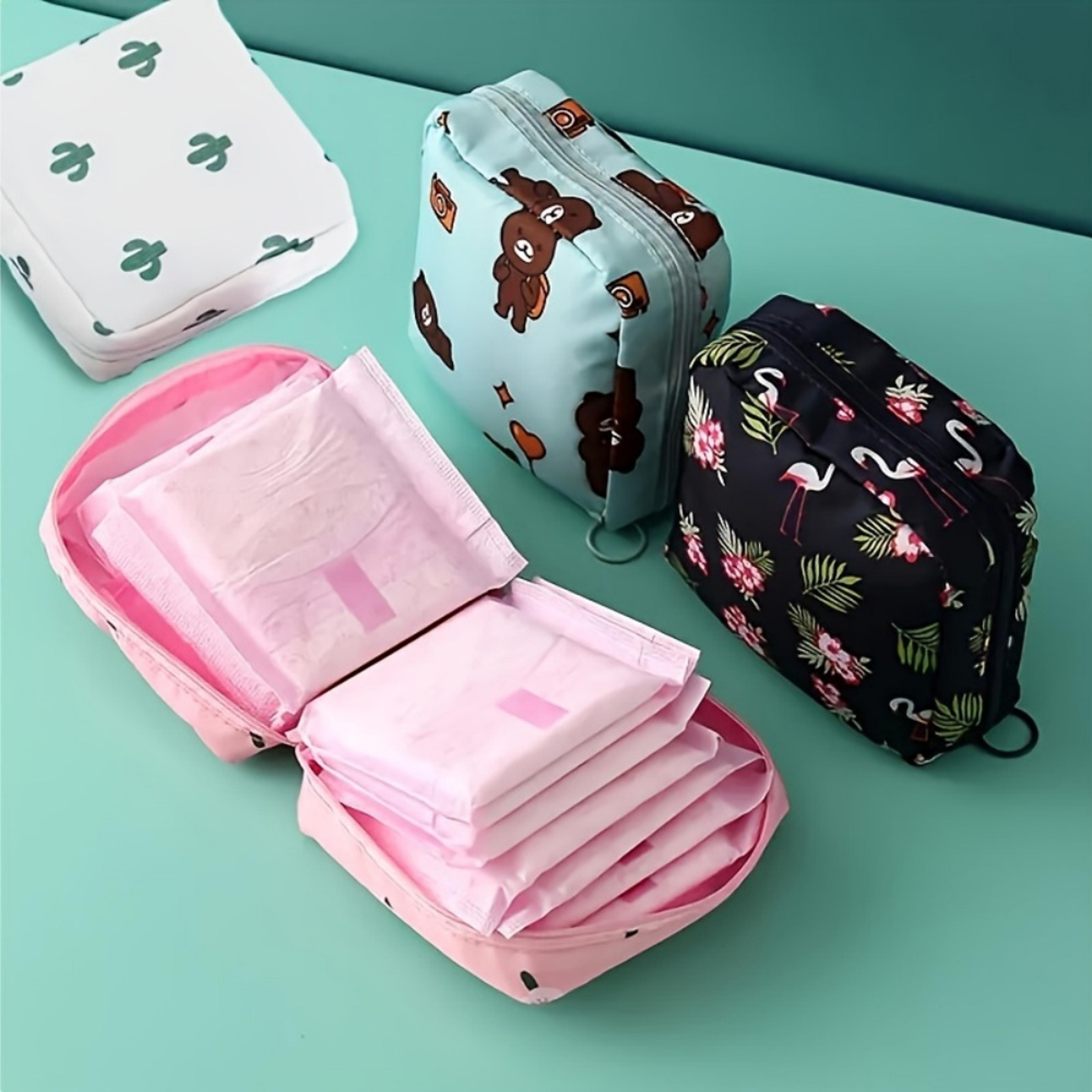 insulated menstrual pad organizer travel pouch with large capacity and discreet design