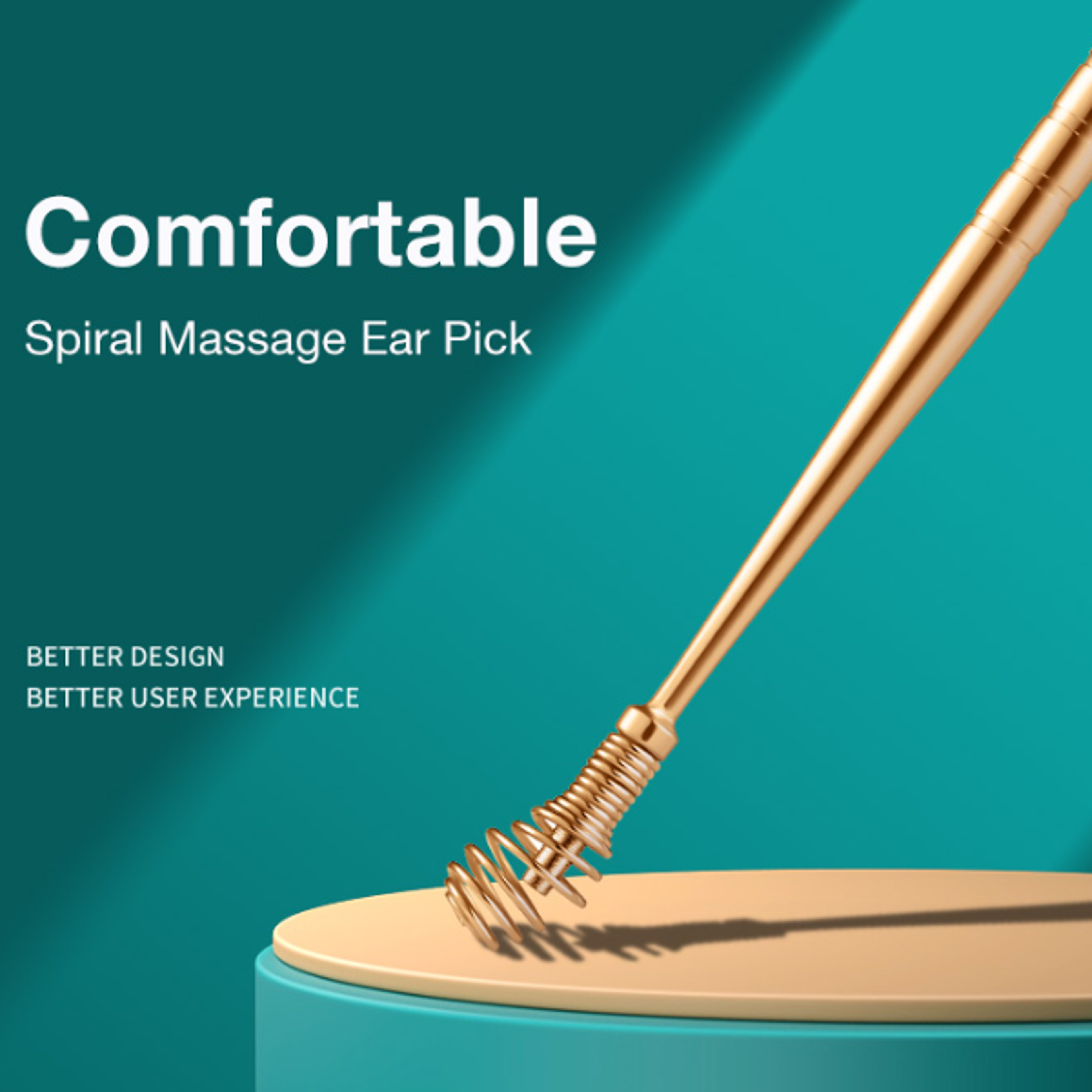 stainless steel ear wax removal tool with spiral cleaner and flexible ear pick