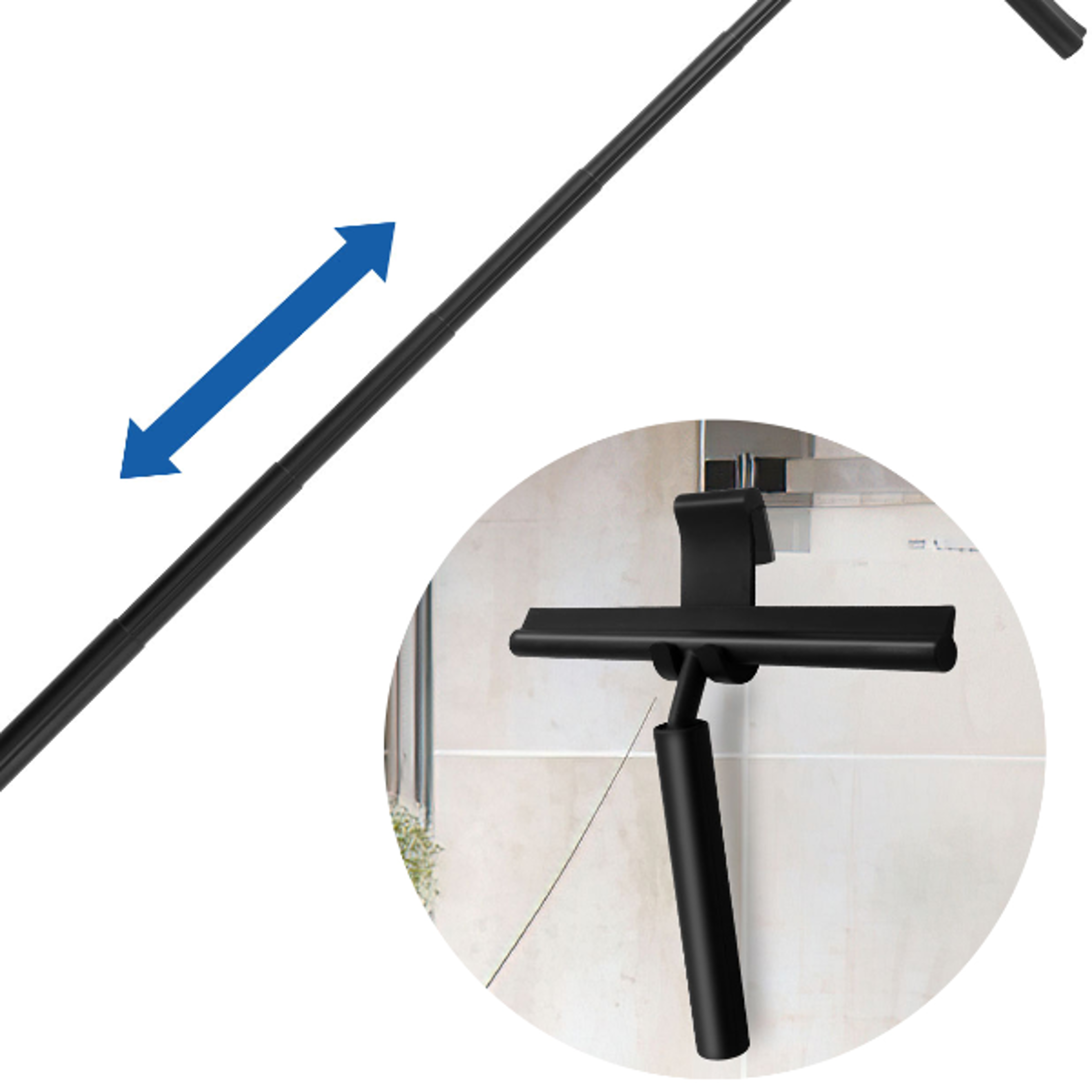 telescopic squeegee stainless steel shower squeegee for glass, windows & floors