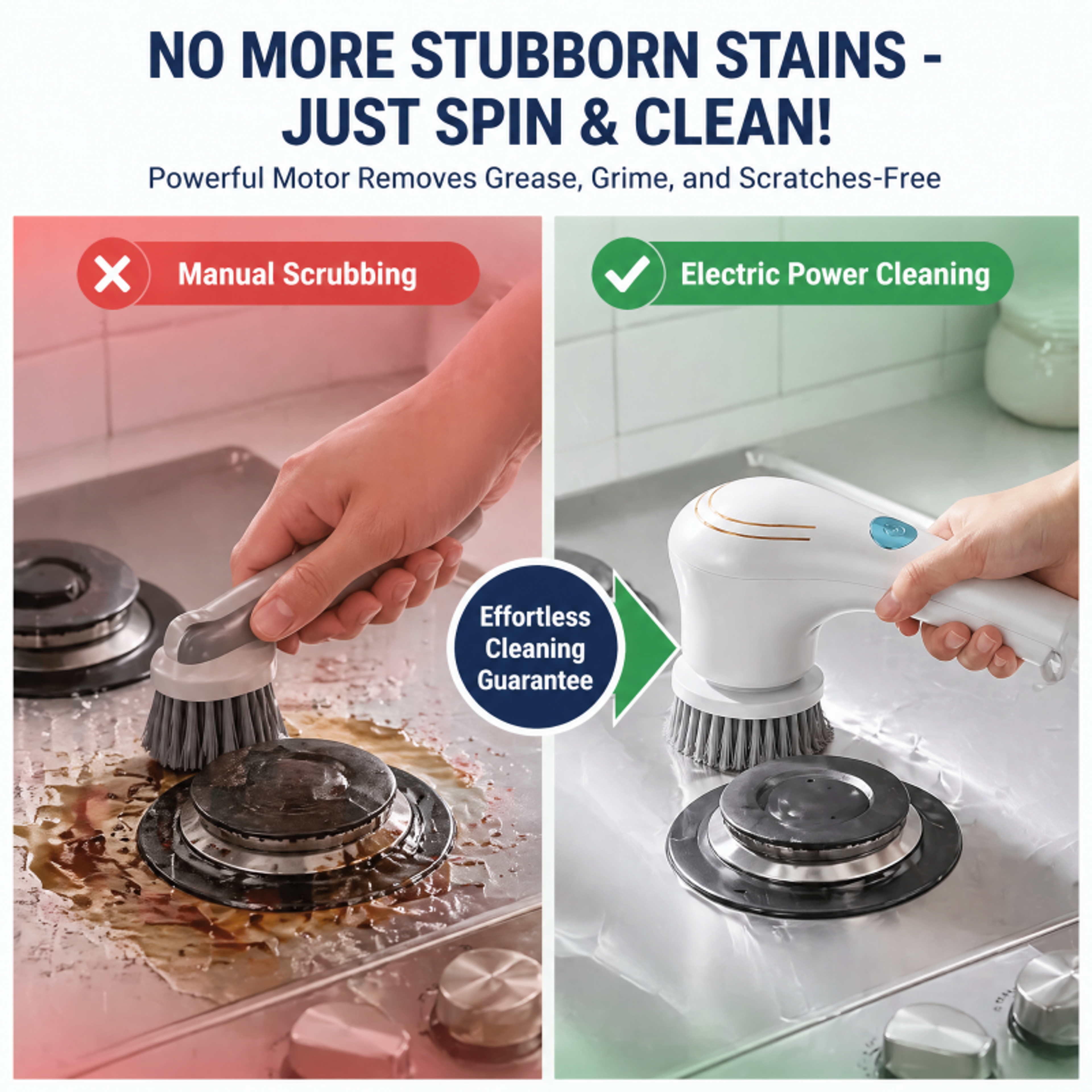 effortless electric cleaning brush cordless power scrubber for kitchen, tile & sink deep cleaning